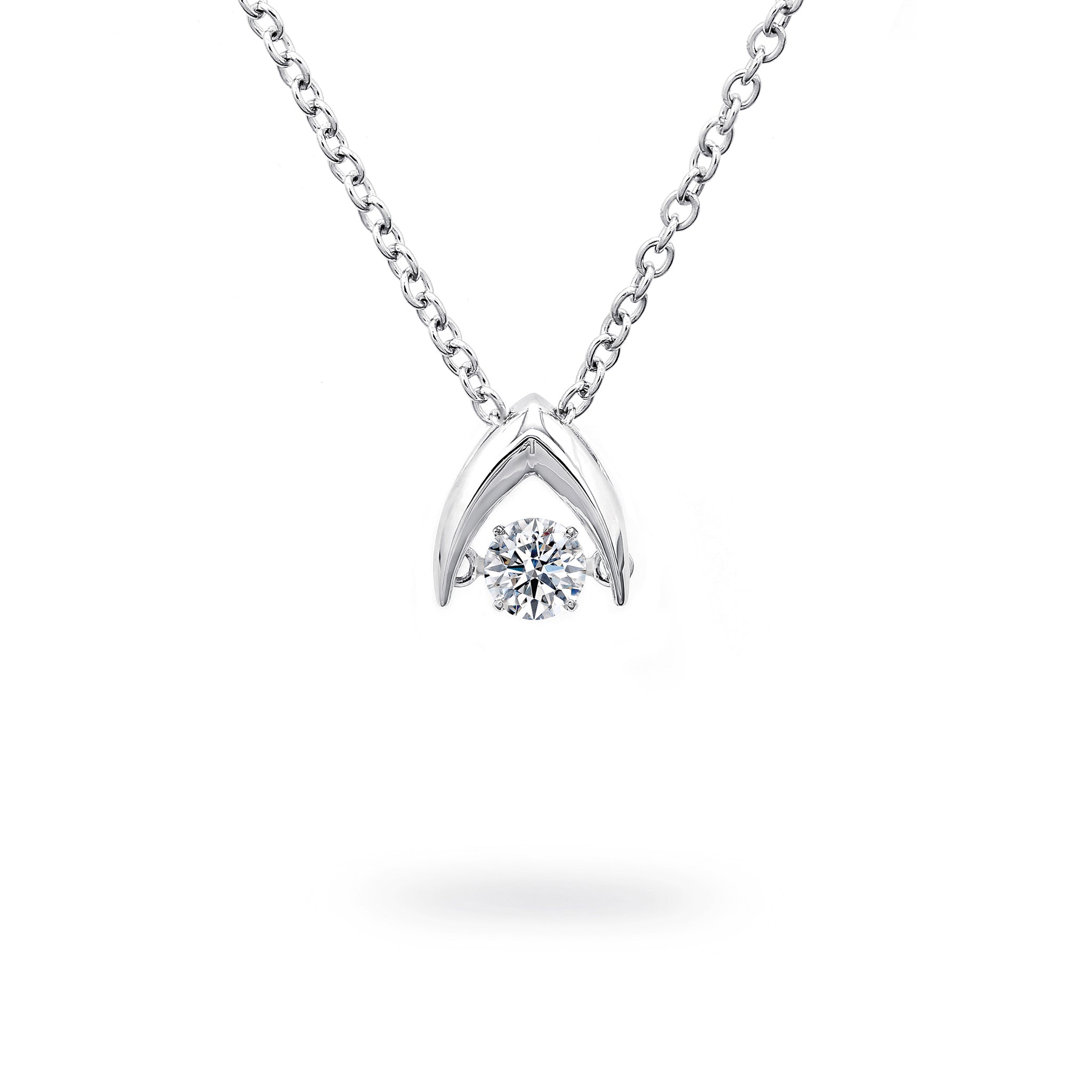 Shimansky - Dancing Diamond Wishbone Pendant 0.10ct crafted in 14K White Gold