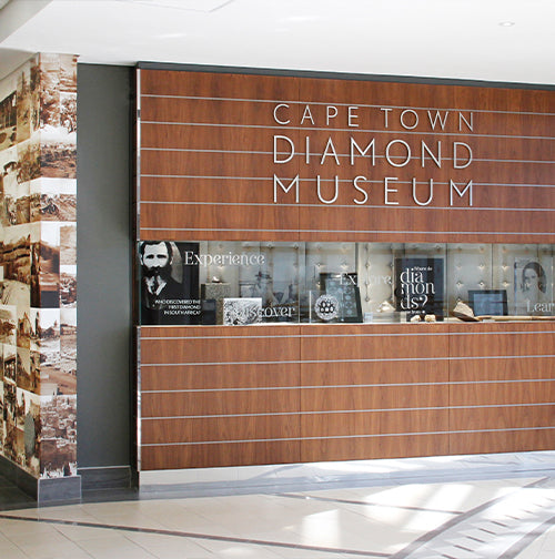 The entrance wall of the Shimansky Cape Town Diamond Museum
