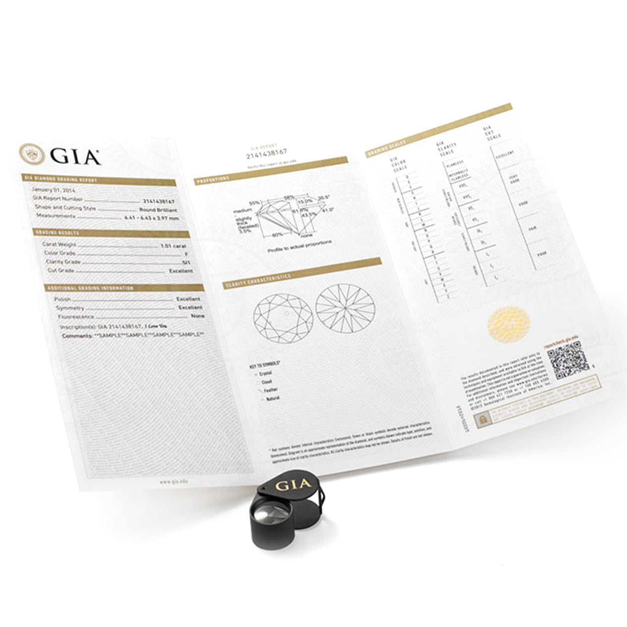 Shimansky Jewellery GIA official report for diamonds