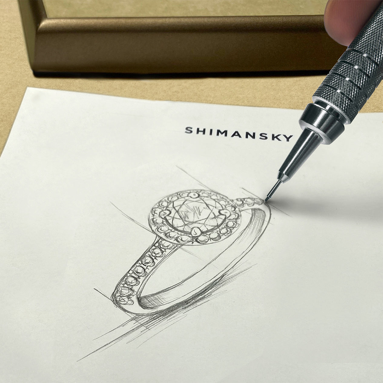 Shimansky Jewellery Designer drawing a new ring concept 