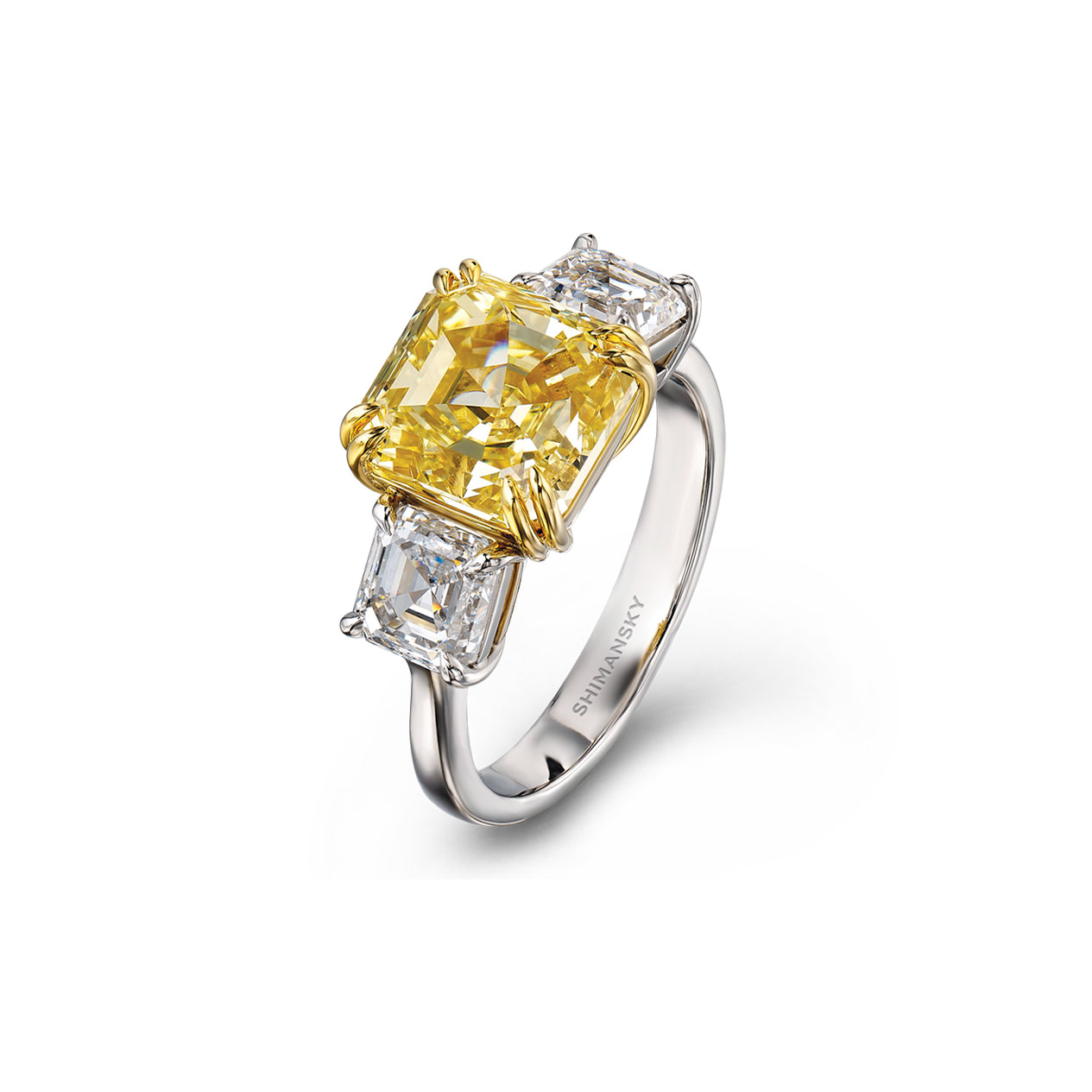 Shimansky Fancy Yellow Diamond Trilogy Ring