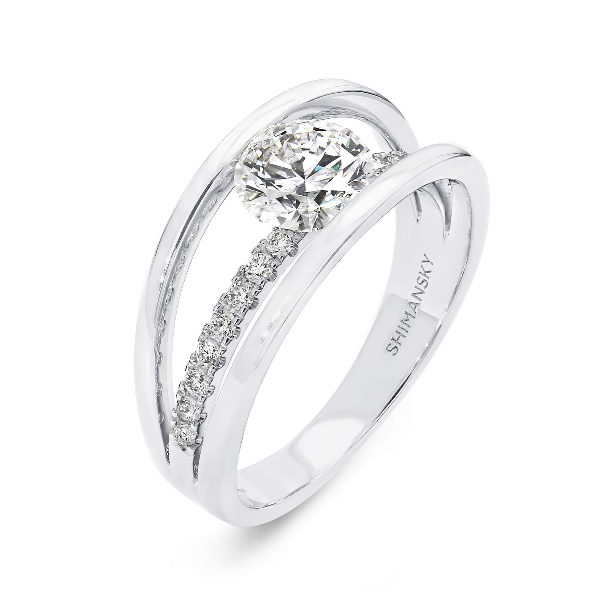 Evolym Diamond Engagement Ring 1.00 Carat in 18K White Gold 3D View