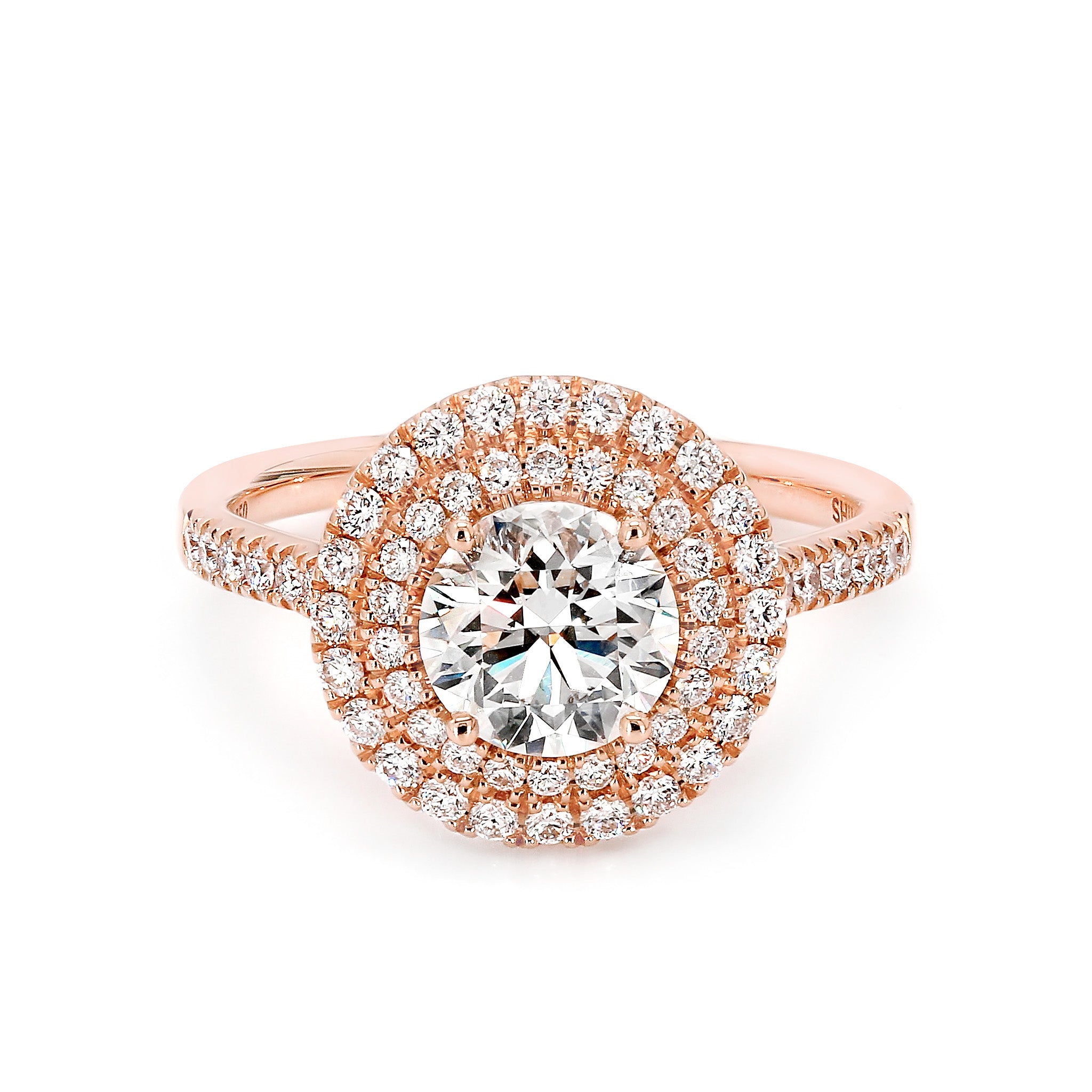 Shimansky - Diamond Double Microset Halo Ring 1.00ct crafted in 18K Rose Gold