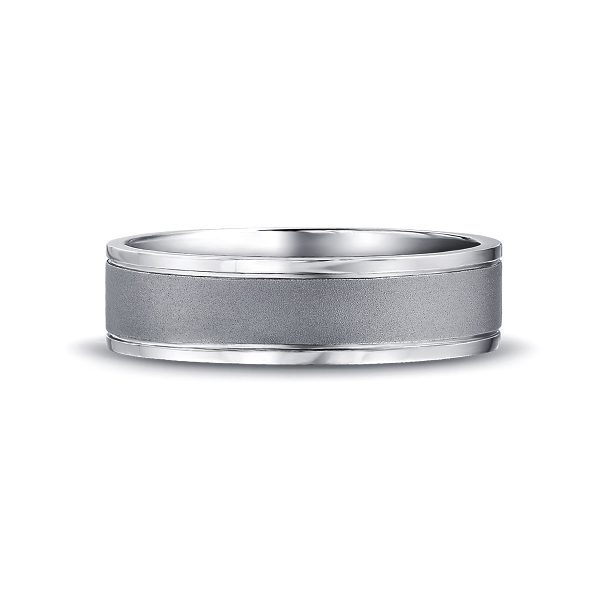 Shimansky - Max-line Double Grooved Wedding Band in Satin Finished Palladium