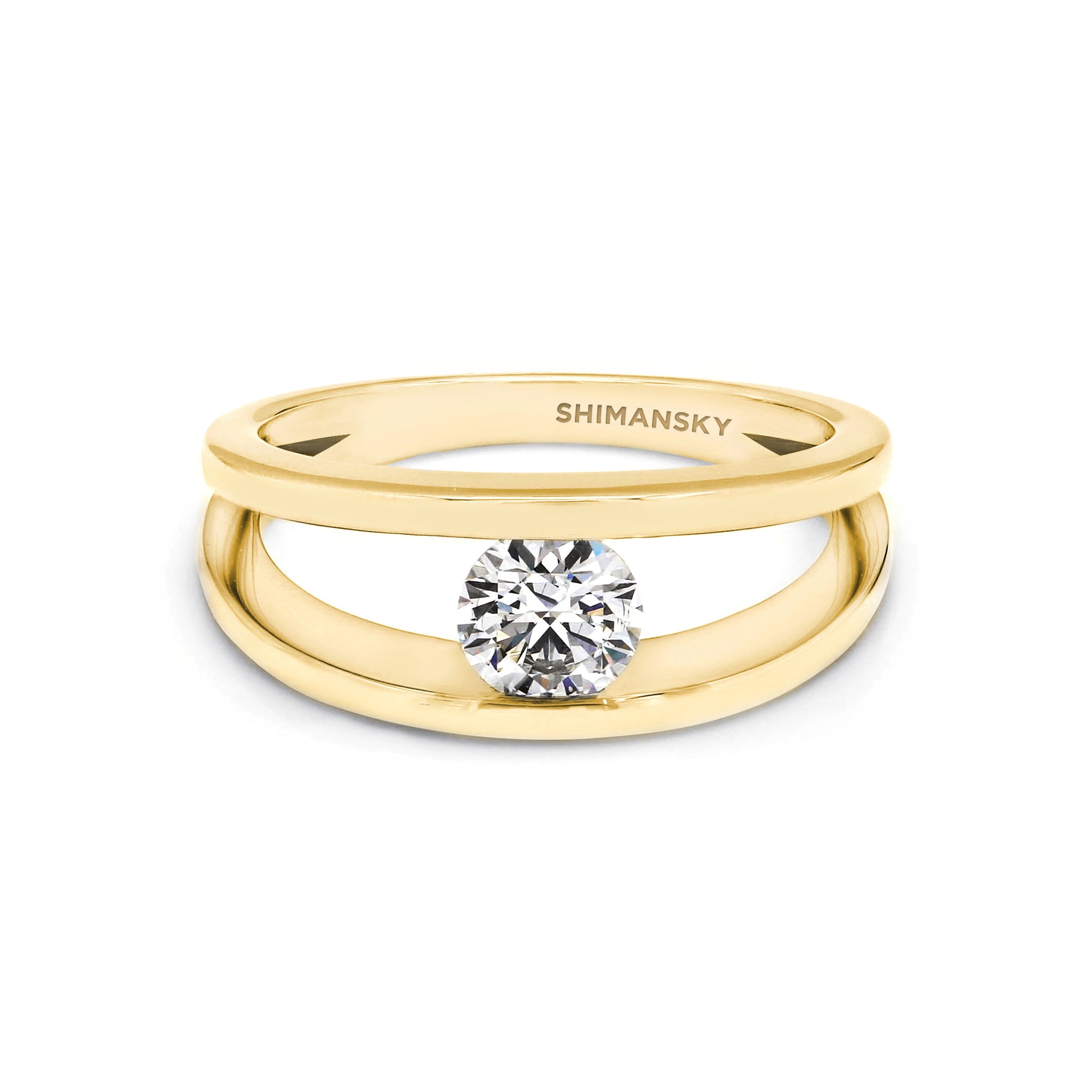 Millennium Classic Diamond Ring 0.50ct 18K Yellow Gold Front View