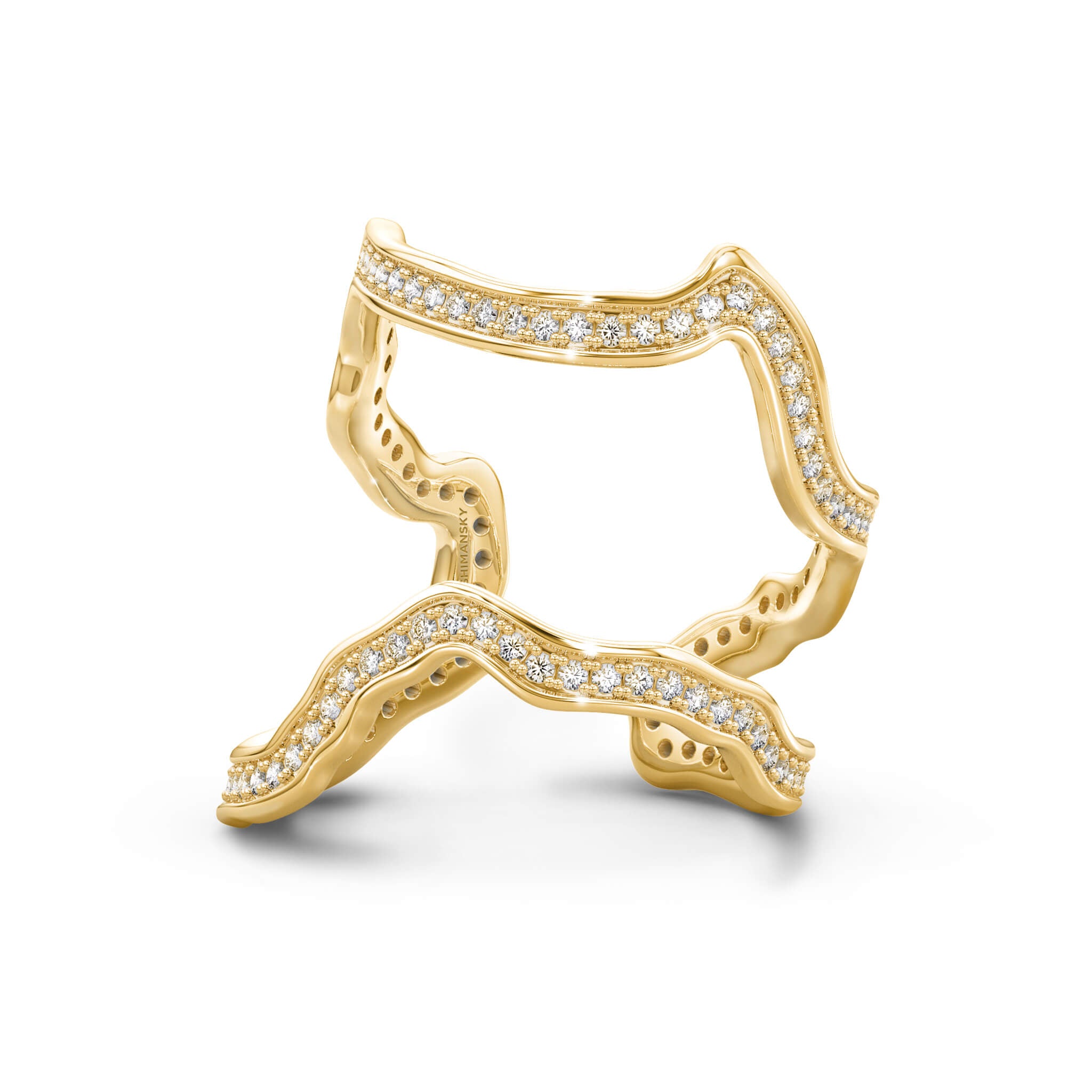 My Africa Diamond Wrap Ring In 18K Yellow Gold Front View