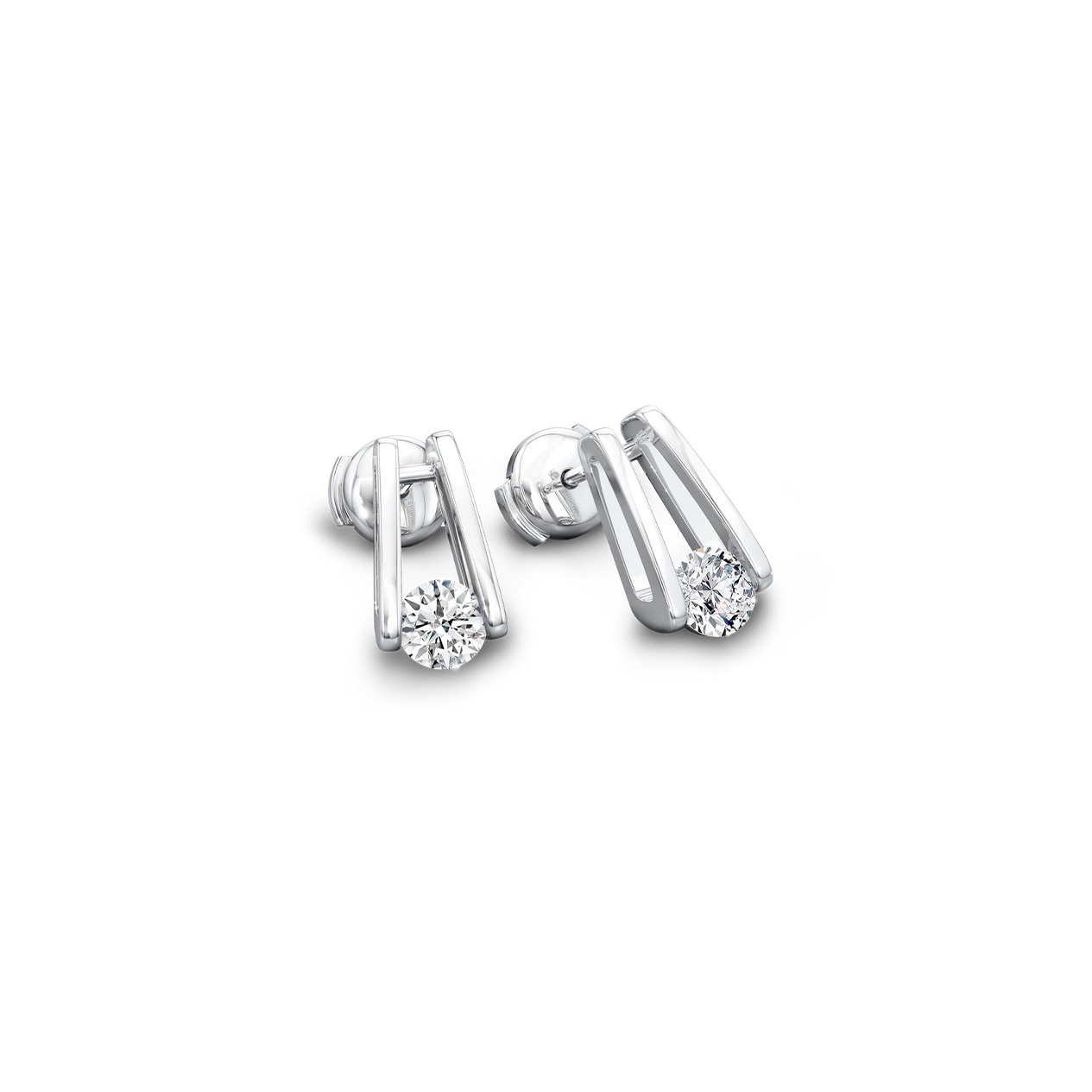 Shimansky Millennium Diamond Earrings in 18K White Gold