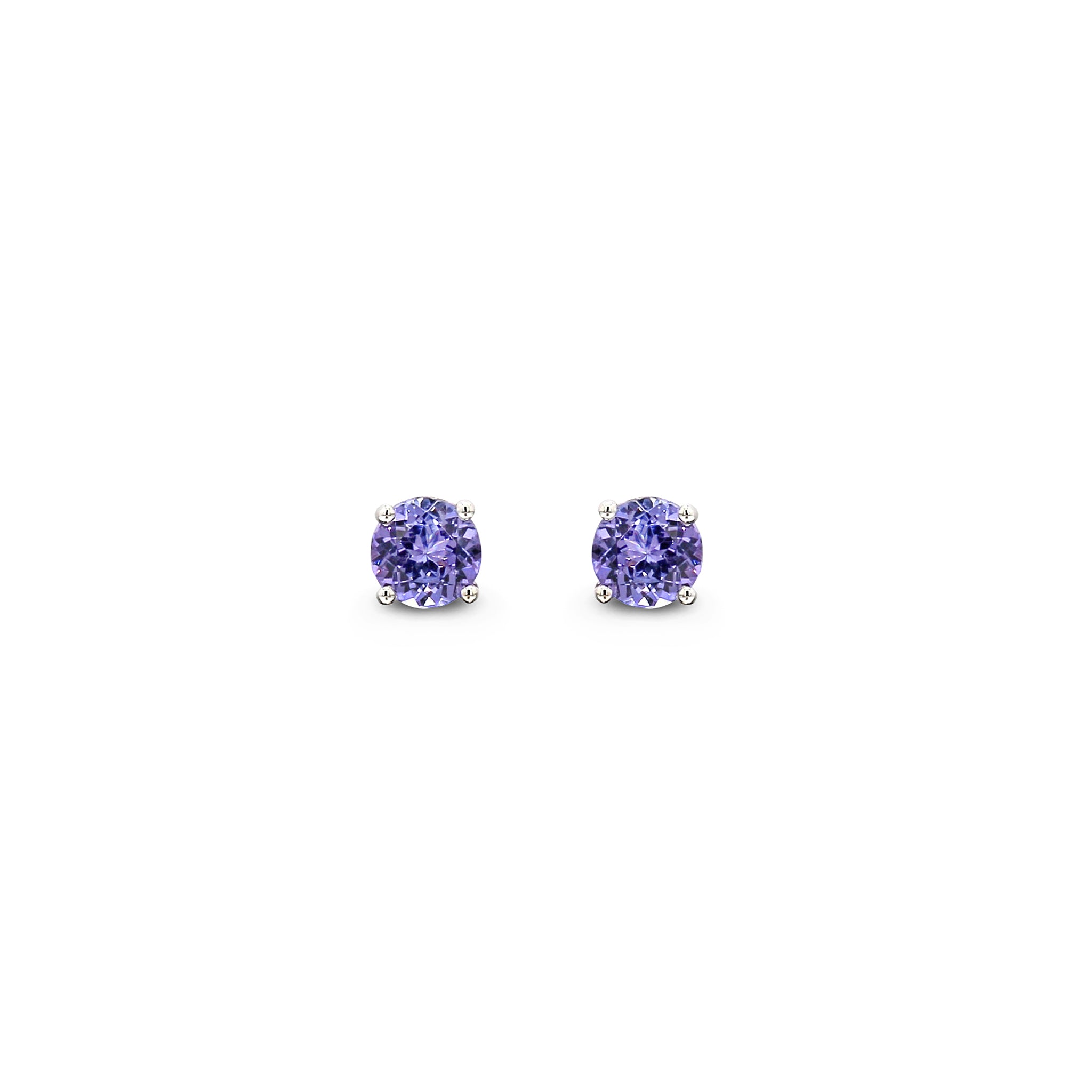 Shimansky - Tanzanite Solitaire Stud Earrings 1.00ct crafted in 14K White Gold