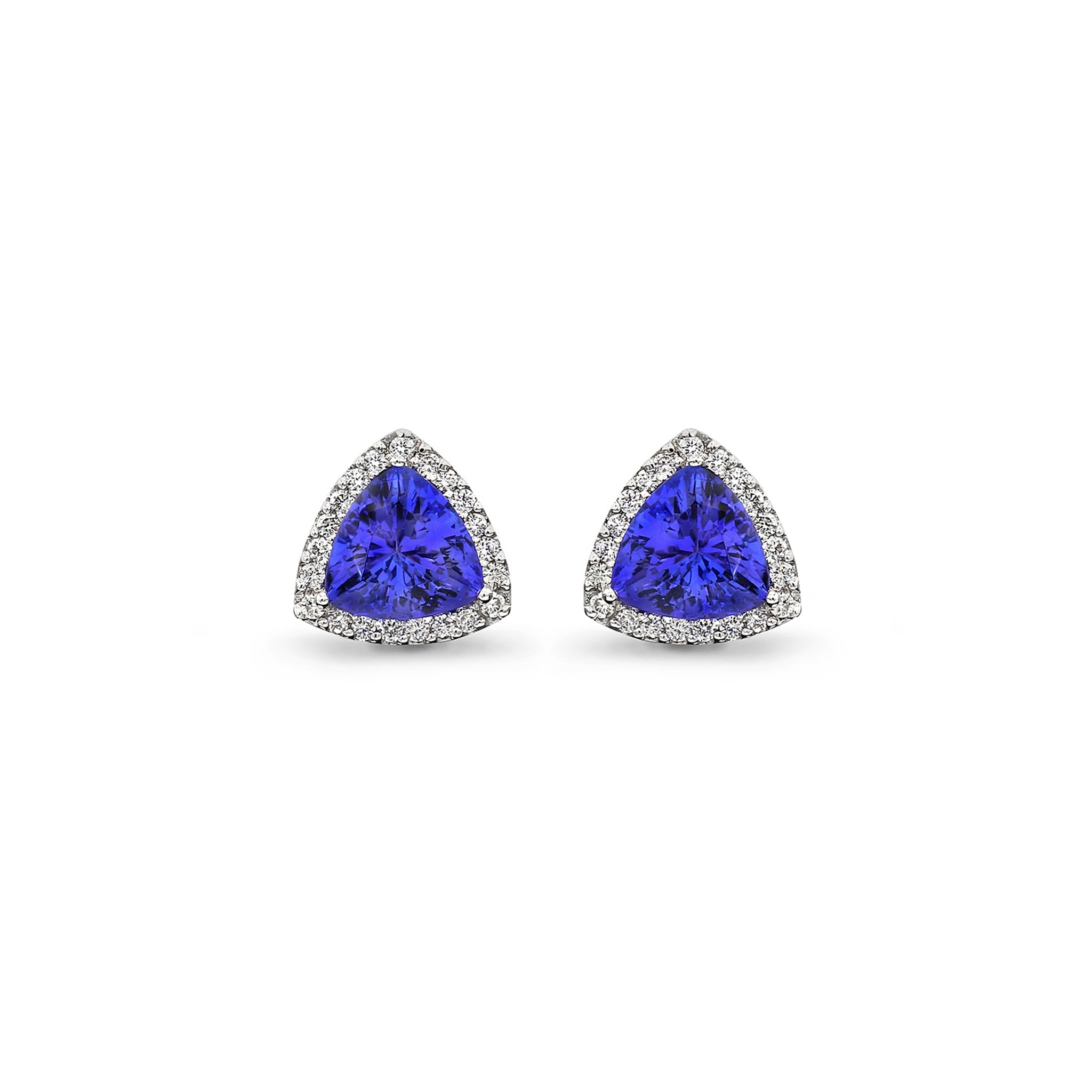 Tanzanite and Diamond Earrings - Front View - SHIMANSKY.CO.ZA