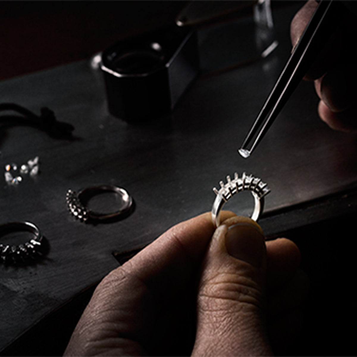 Shimansky Jeweller Setting a Diamond into a ring