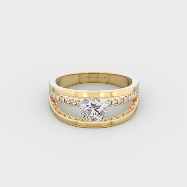 Evolym Diamond Engagement Ring 1.00 Carat in 18K Yellow Gold Video
