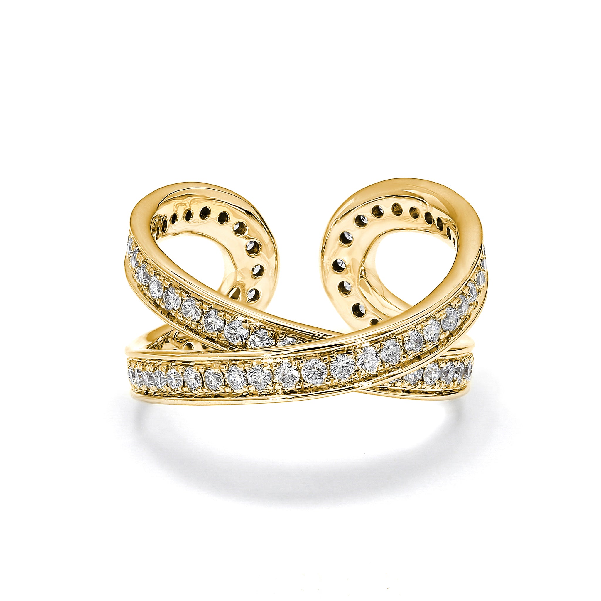Shimansky - Infinity Classic Pavé Diamond Ring Crafted in 18K Yellow Gold