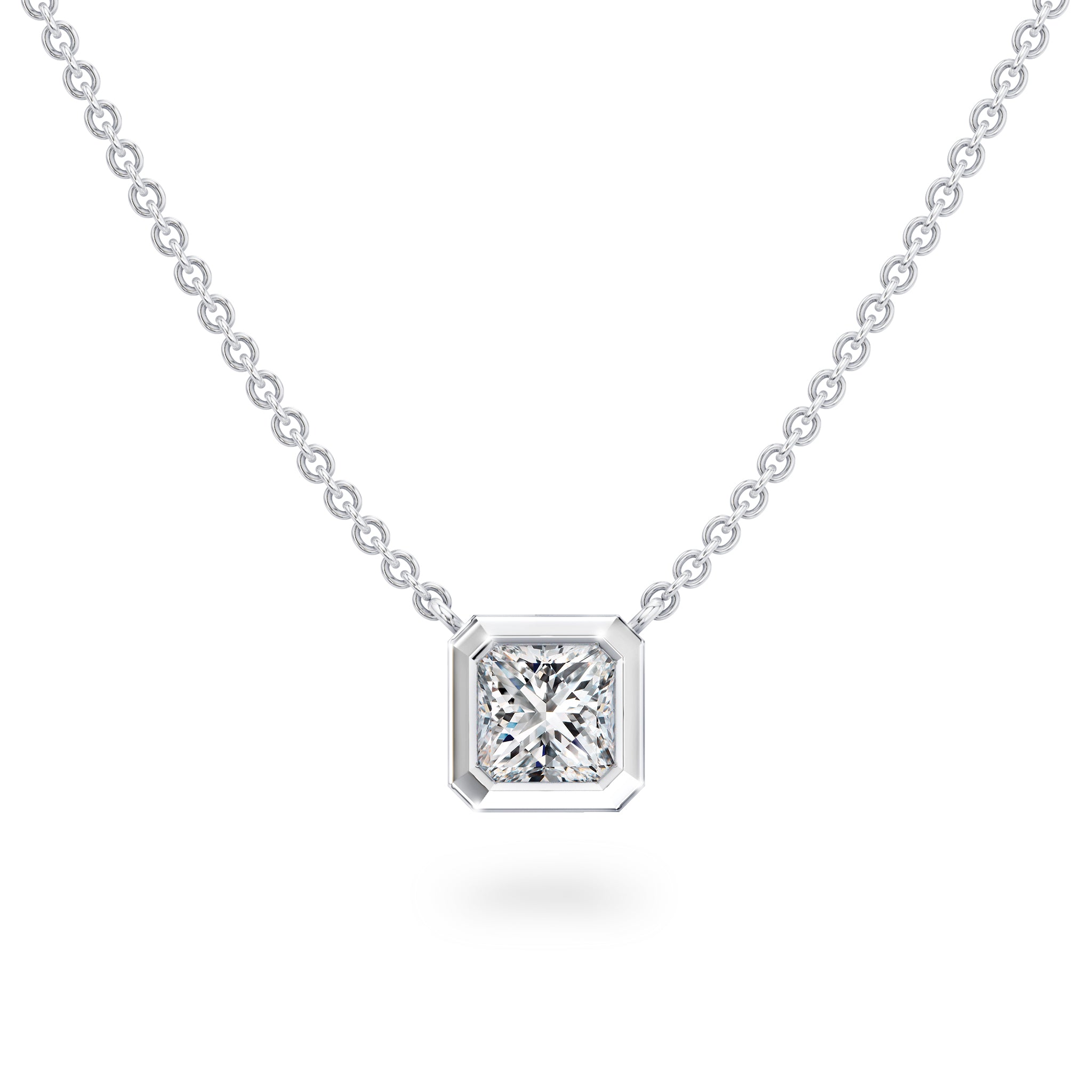 Shimansky - My Girl Diamond Solitaire Tube Set Necklace 0.30ct in 18K White Gold