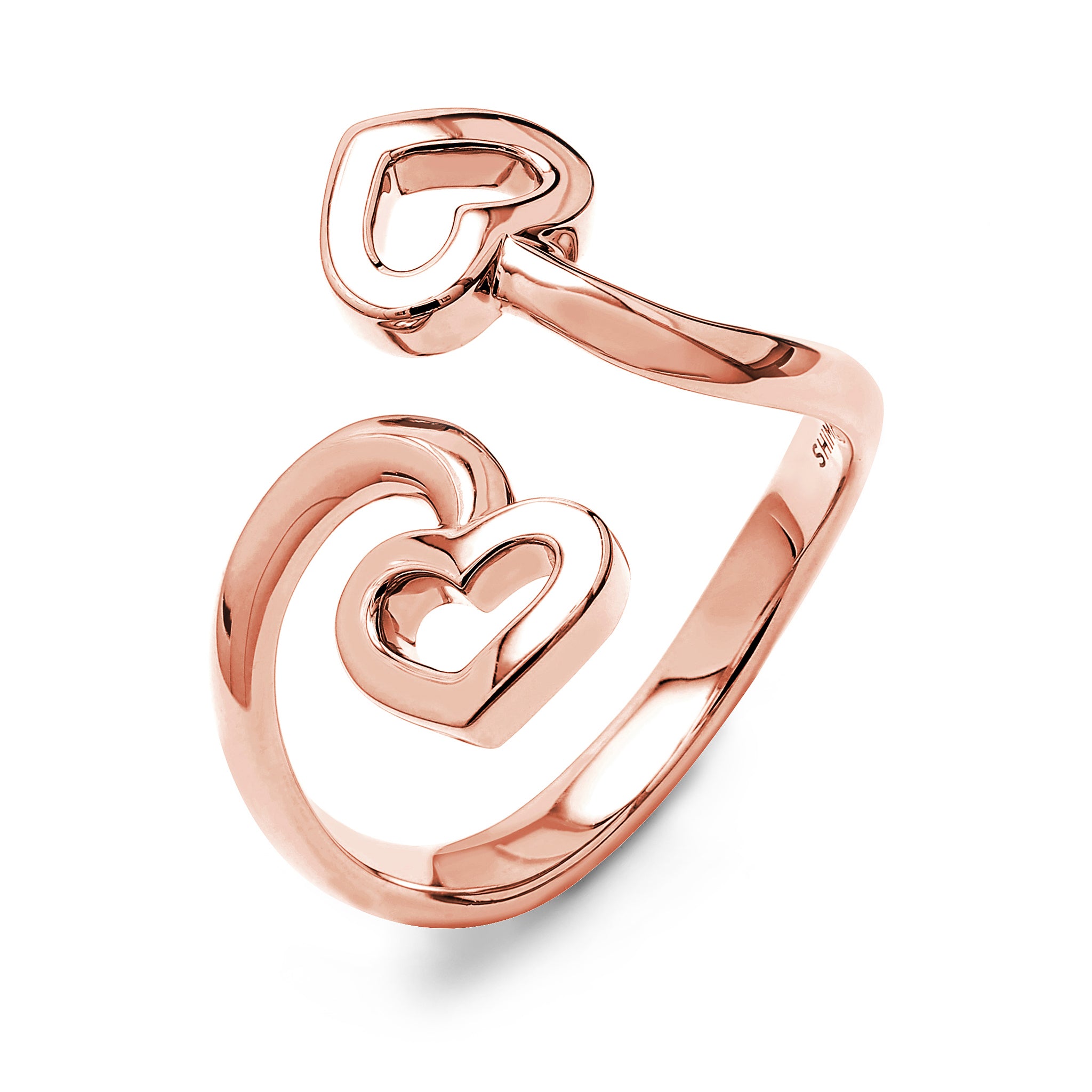 Shimansky - Two Hearts Twist Ring Crafted in 18K Rose Gold