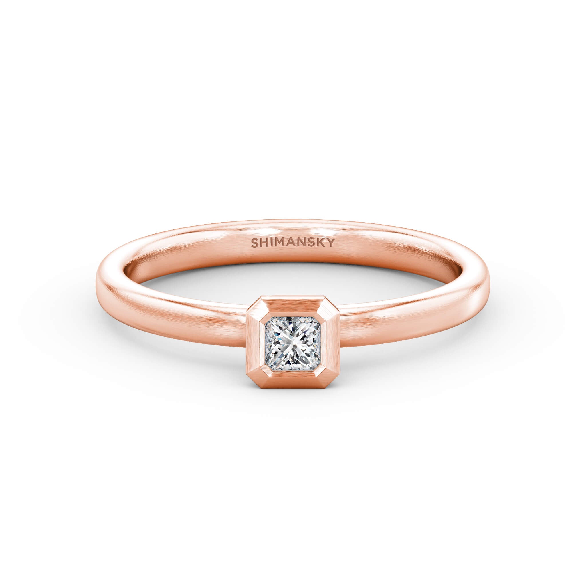 My Girl 0.15 Carat Diamond Tube Set Solitaire Ring | Brushed 18K Rose Gold - SHIMANSKY.CO.ZA