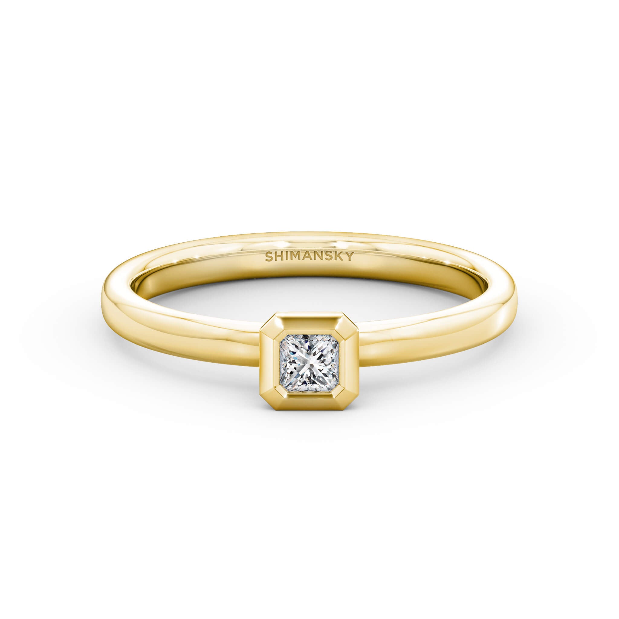 My Girl 0.15 Carat Diamond Tube Set Solitaire Ring | Shiny 14K Yellow Gold - SHIMANSKY.CO.ZA