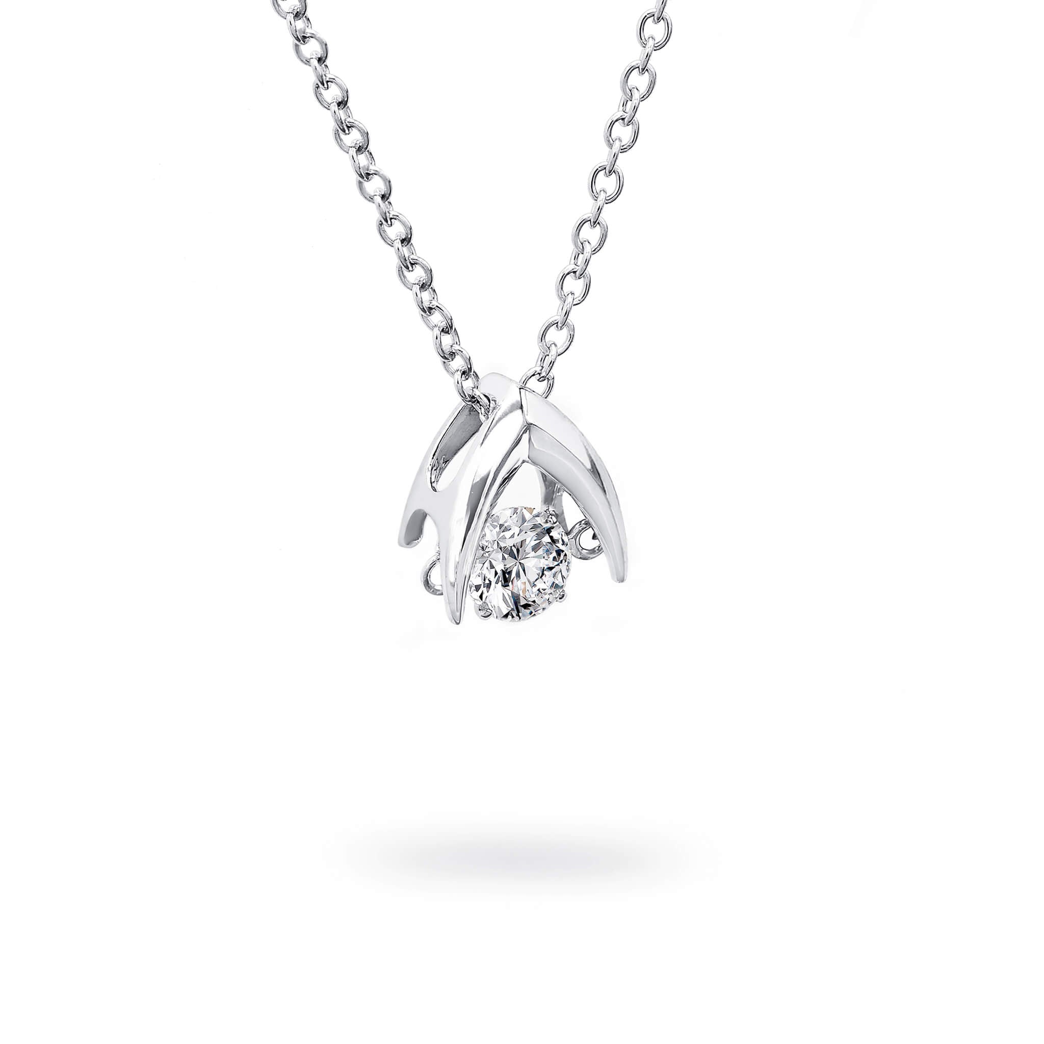Shimansky - Dancing Diamond Wishbone Pendant 0.20ct crafted in 14K White Gold