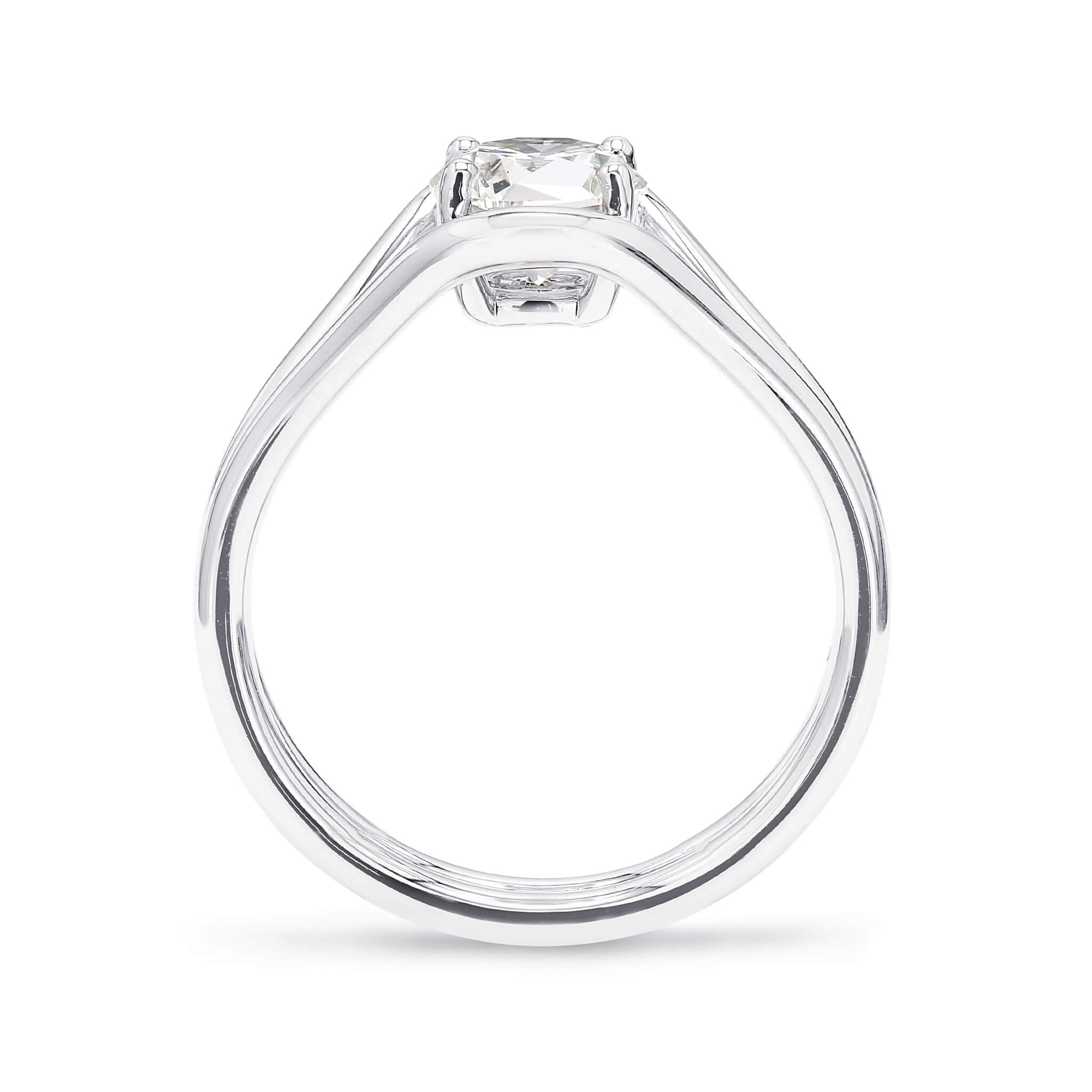 Shimansky - Double Silhouette Diamond Engagement Ring 0.70ct Crafted in 18K White Gold
