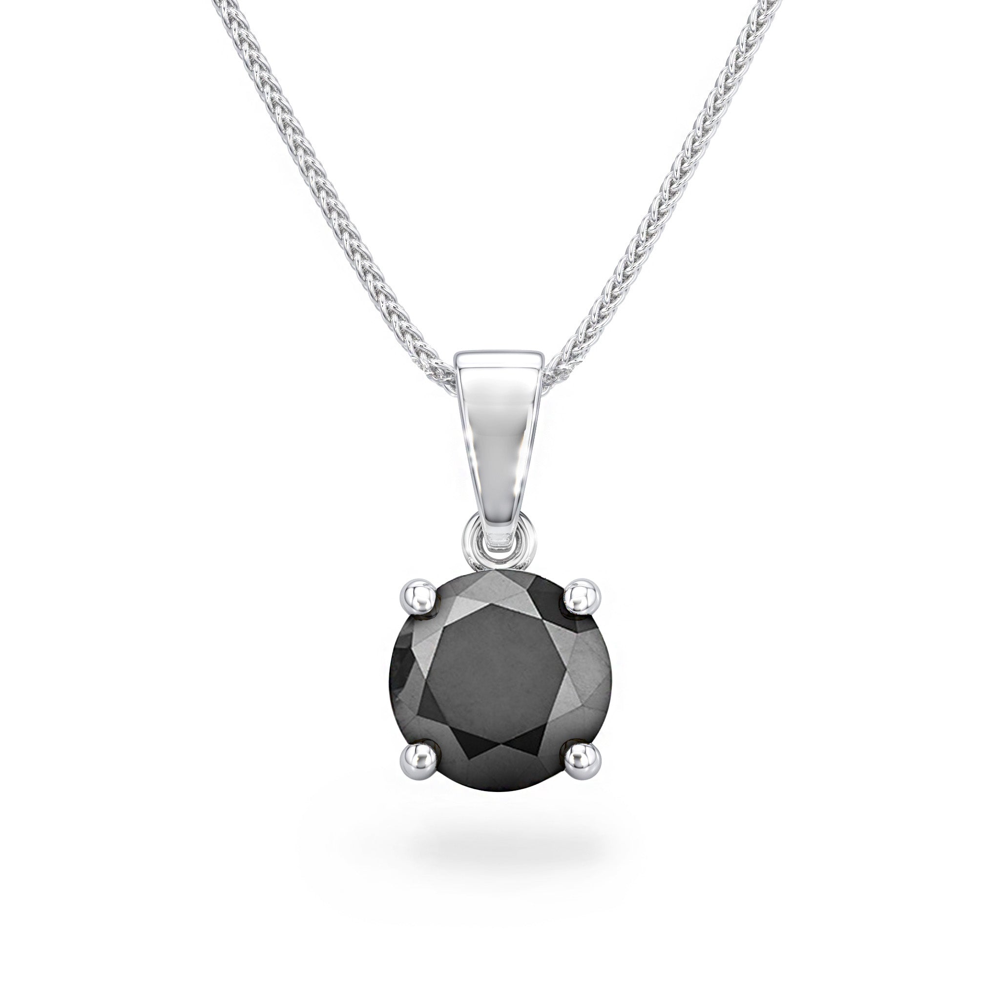 Shimansky - Black Diamond Solitaire Pendant 1.20ct crafted in 18K White Gold