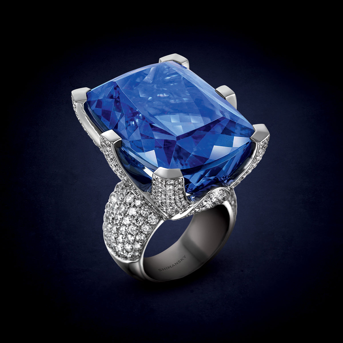 Exclusive Ayanda Tanzanite and Diamond Engagement Ring