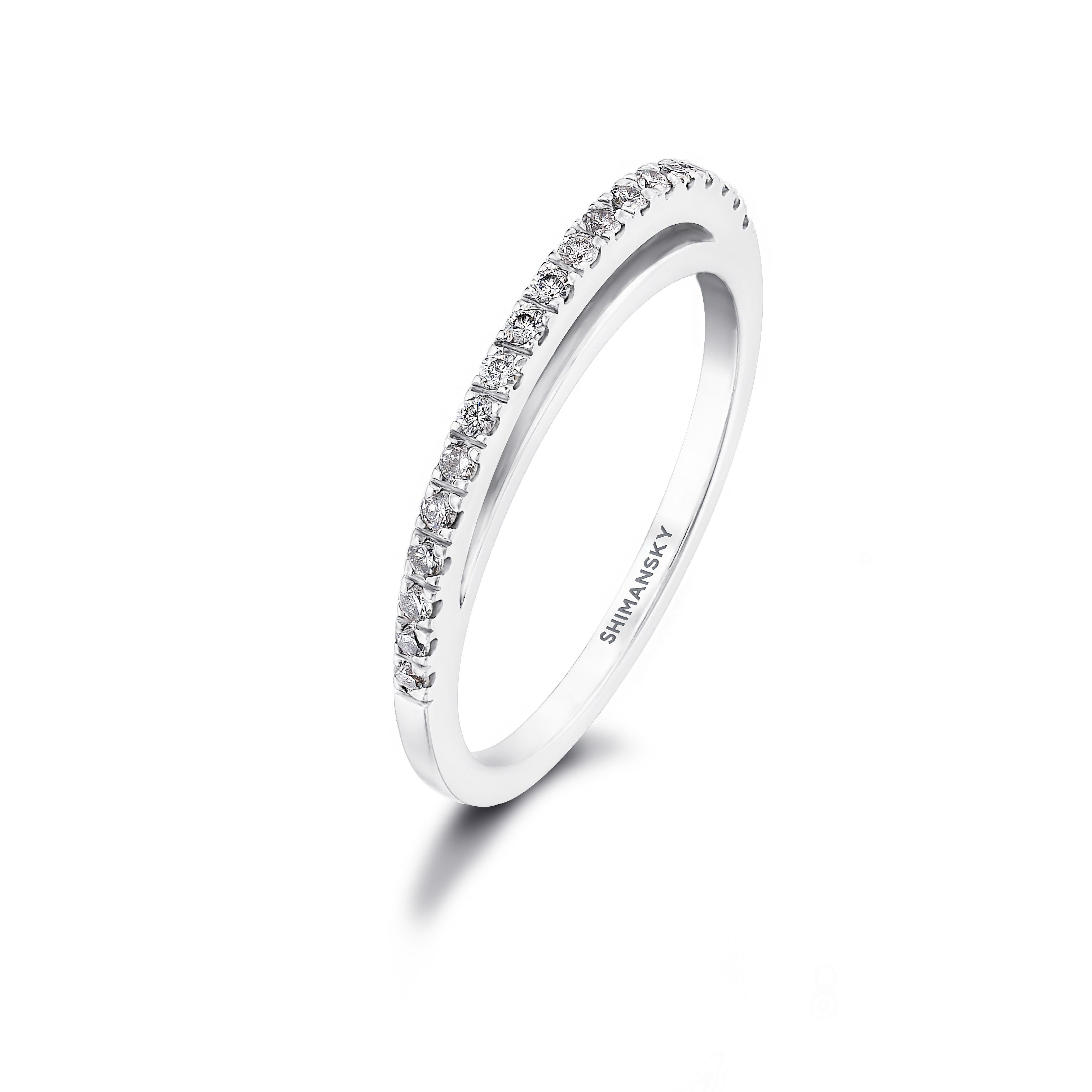 Shimansky - Evolym Microset Diamond Wedding Band 0.13ct crafted in 18K White Gold