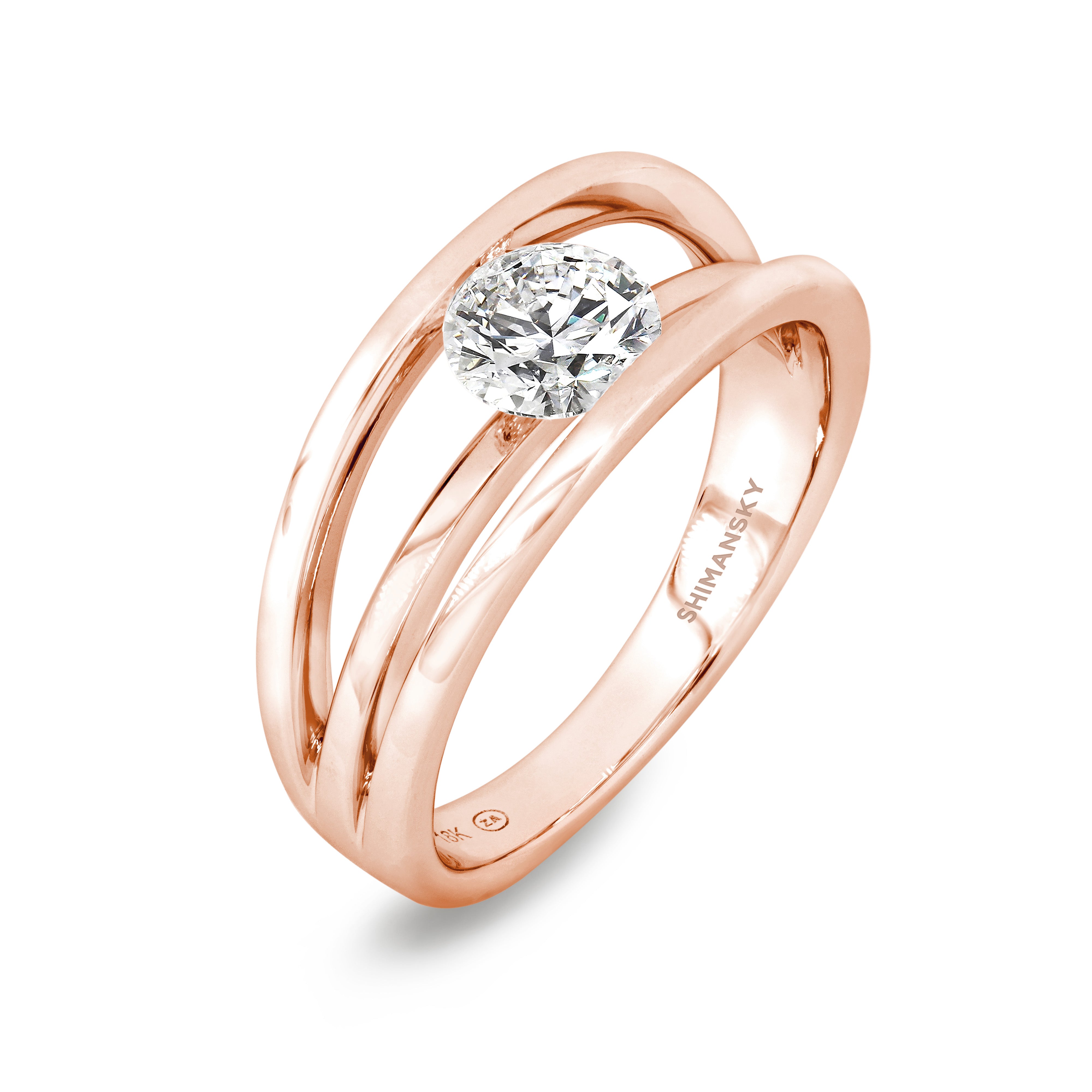 Evolym Diamond Engagement Ring 0.70 Carat in 18K Rose Gold 3D View