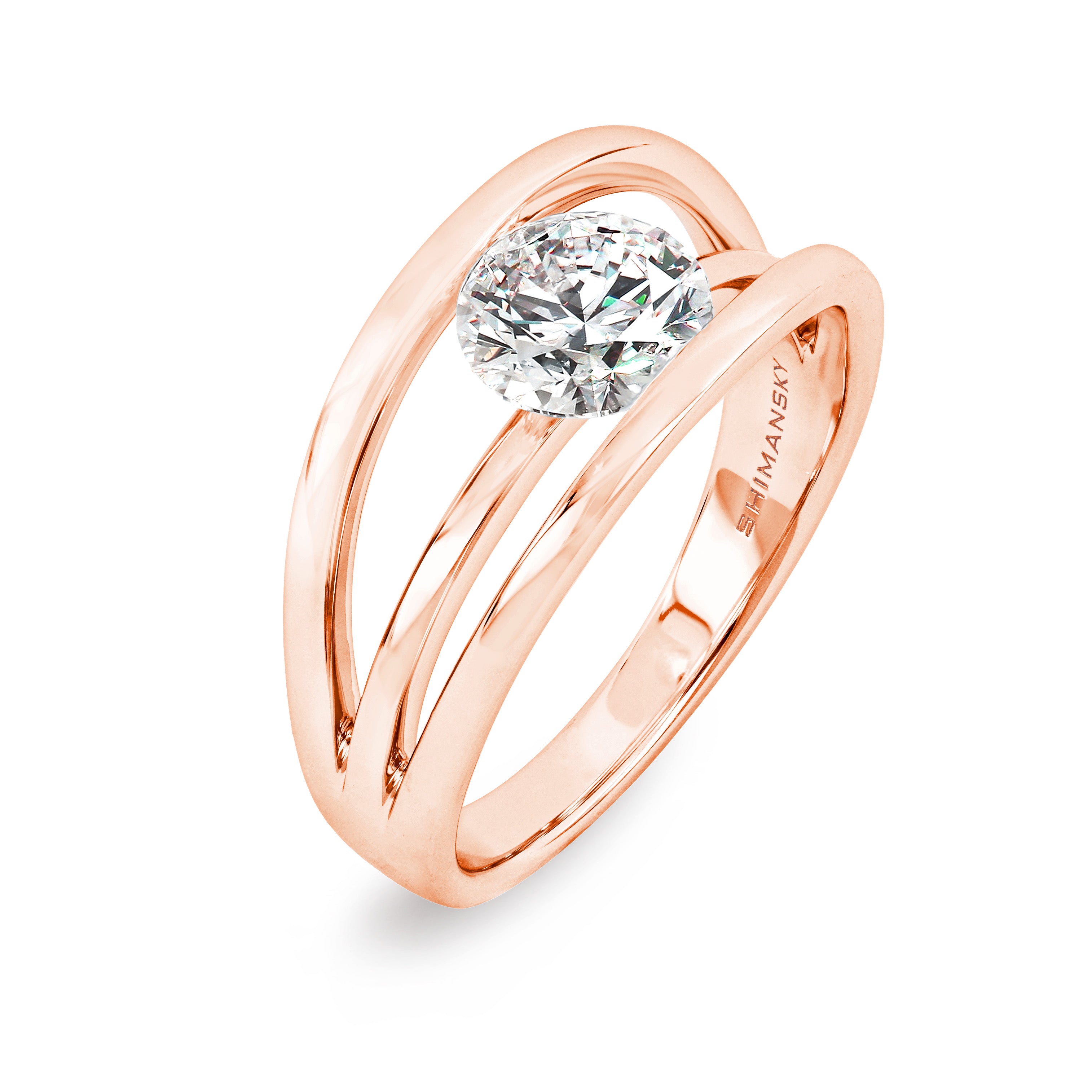 Evolym Diamond Engagement Ring 1.00 Carat in 18K Rose Gold 3D View