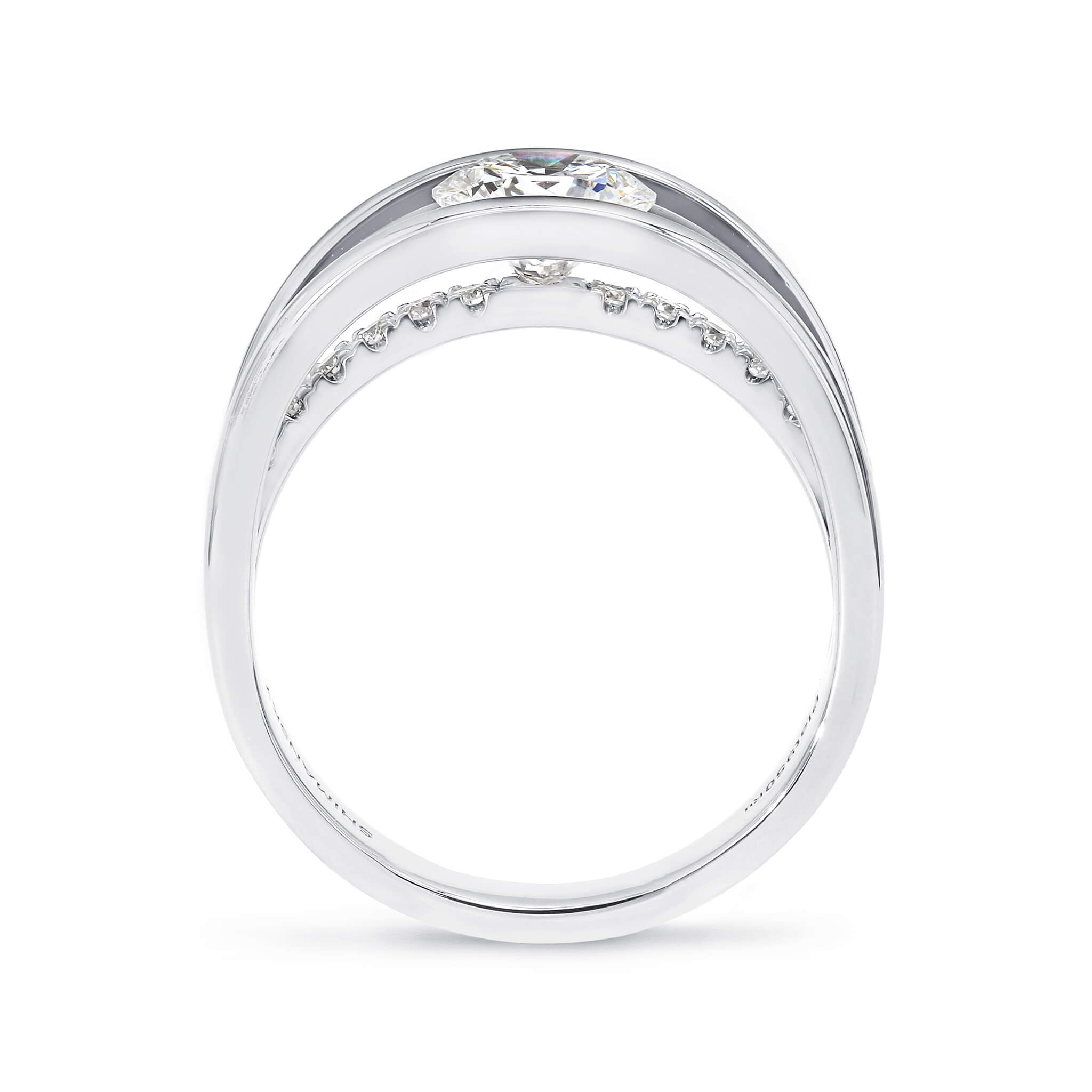 Evolym Diamond Engagement Ring 1.00 Carat in 18K White Gold Side View