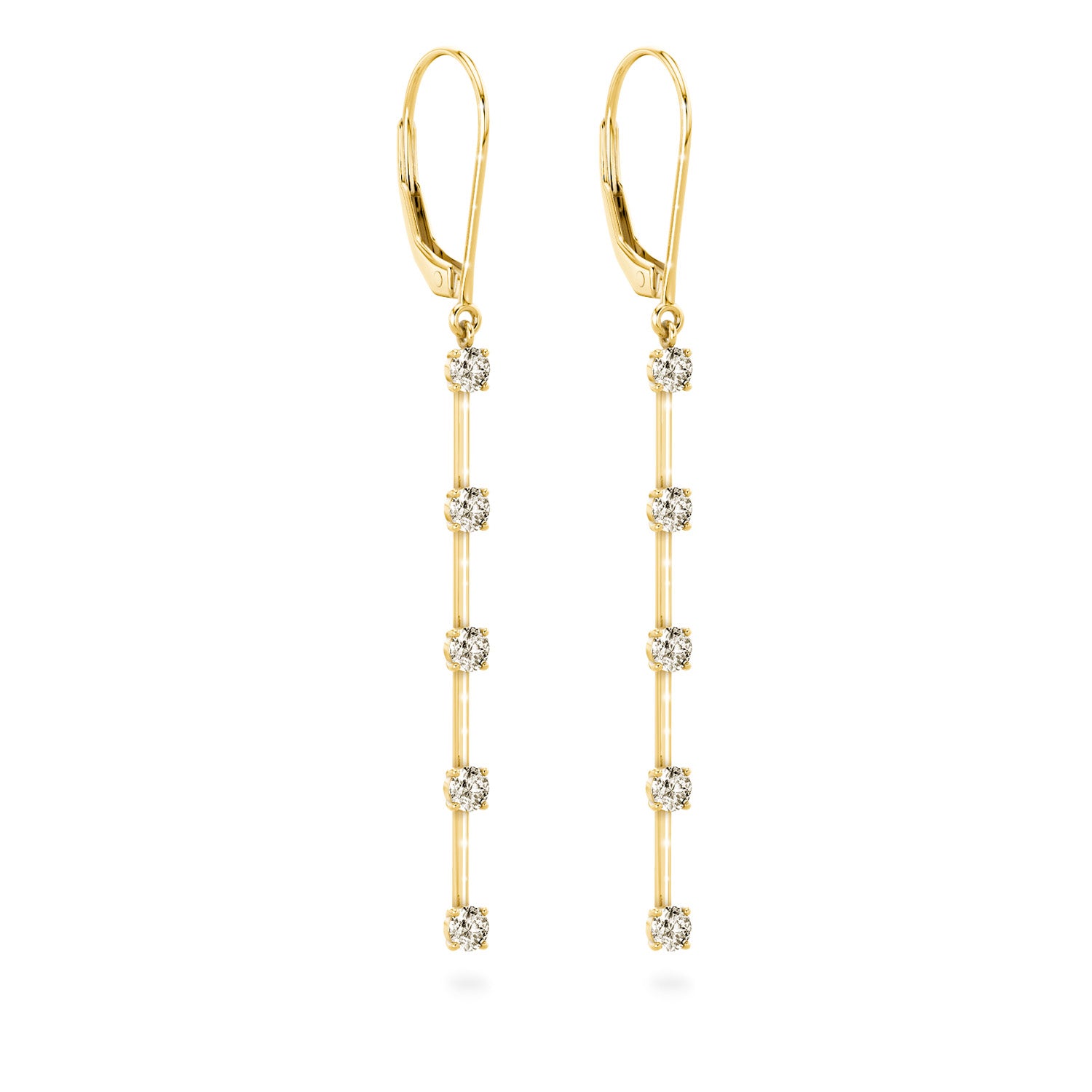 Shimansky - Line Drop Diamond Earrings 1.40ct crafted in 14K Yellow Gold