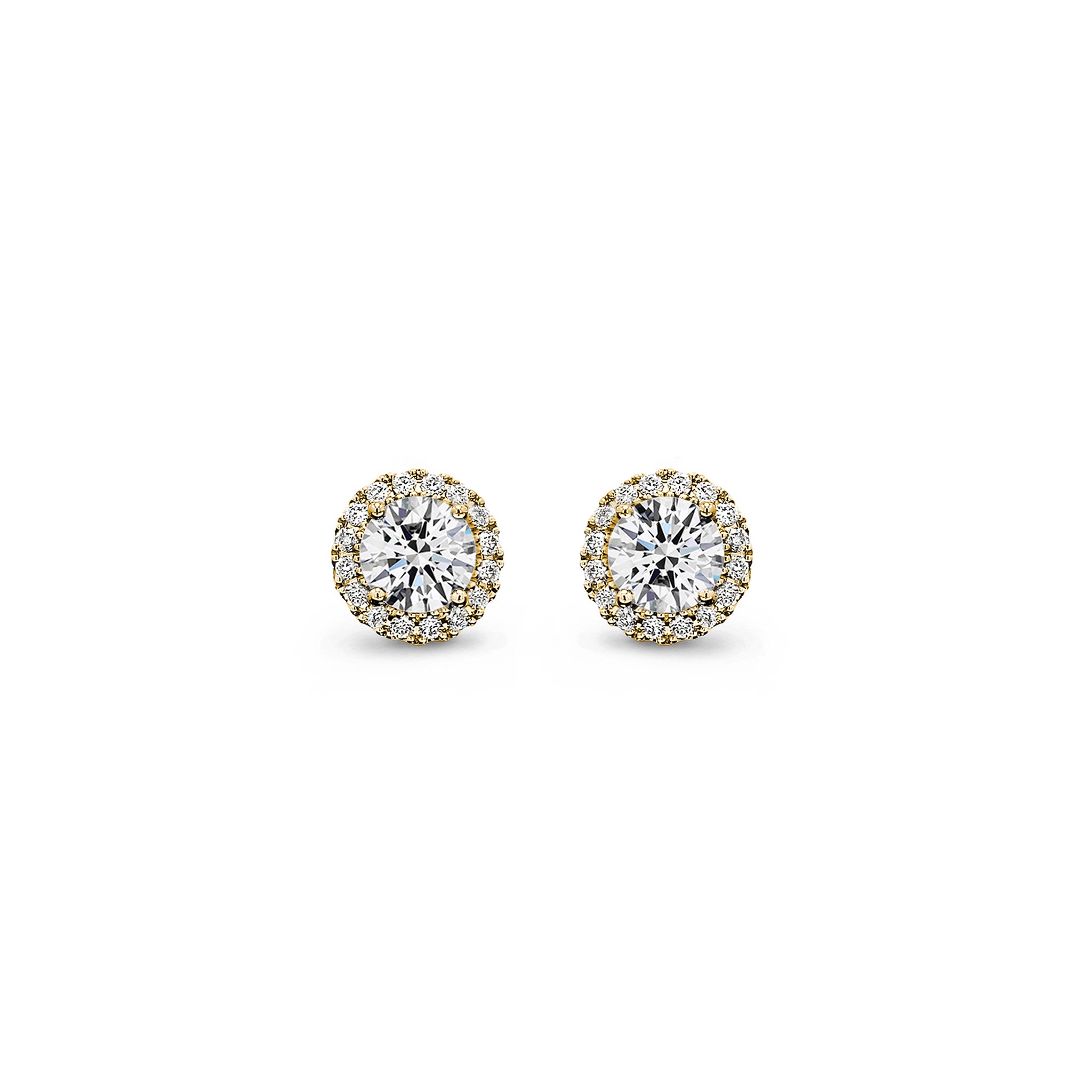 Shimansky - Diamond Microset Halo Earrings 0.30ct crafted in 18K Yellow Gold