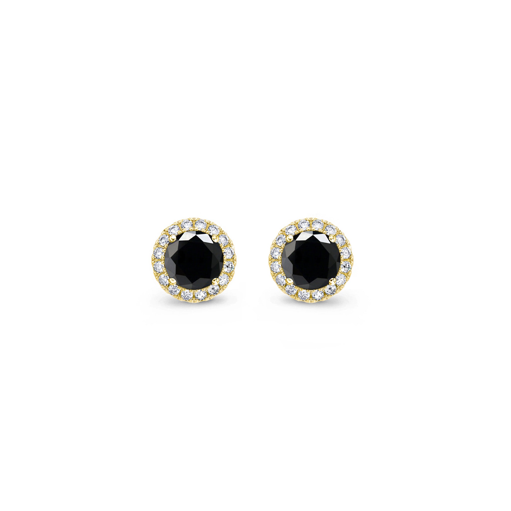 Shimansky - Black Diamond Microset Earrings 1.00ct crafted in 18K Yellow Gold