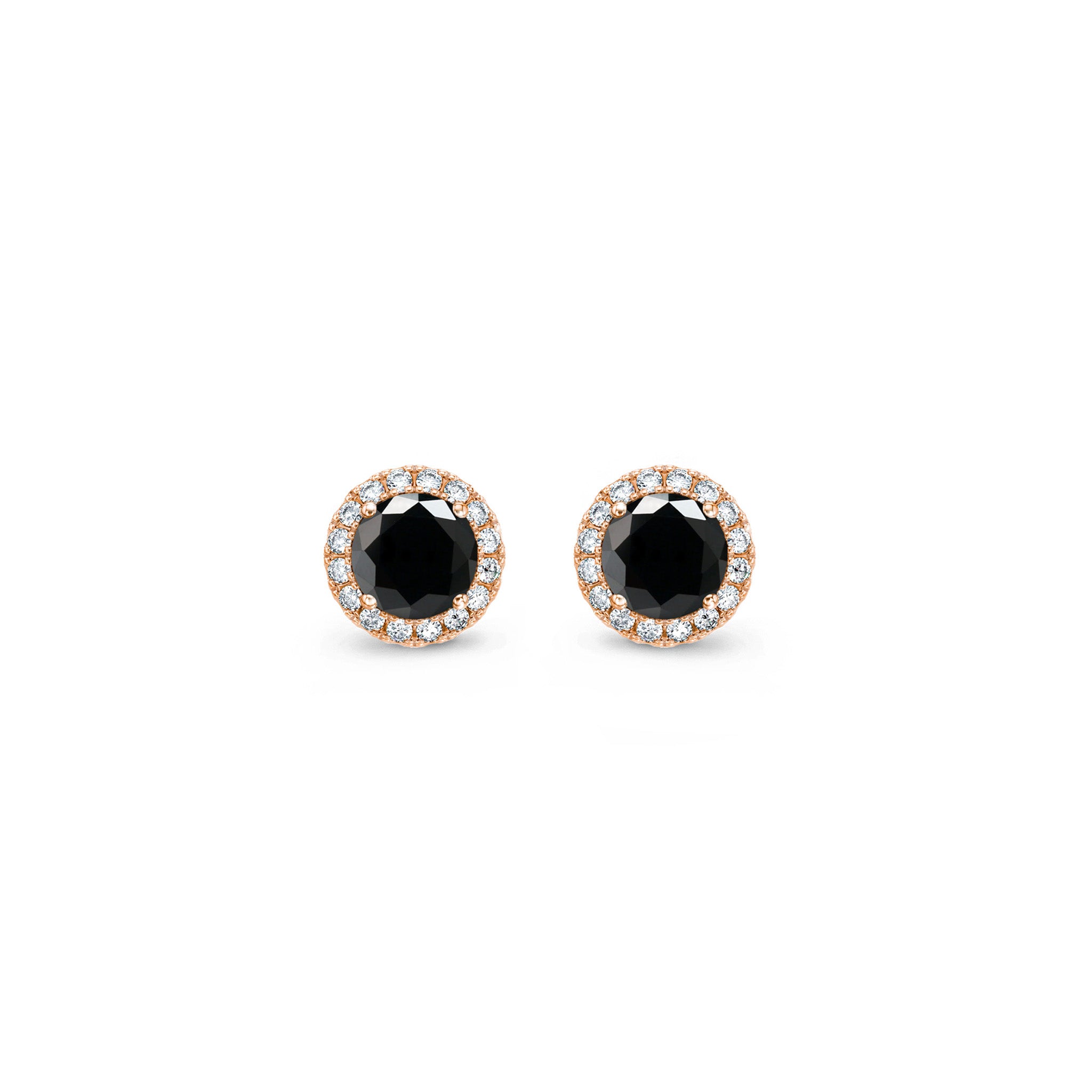 Shimansky - Black Diamond Microset Earrings 1.20ct crafted in 18K Rose Gold