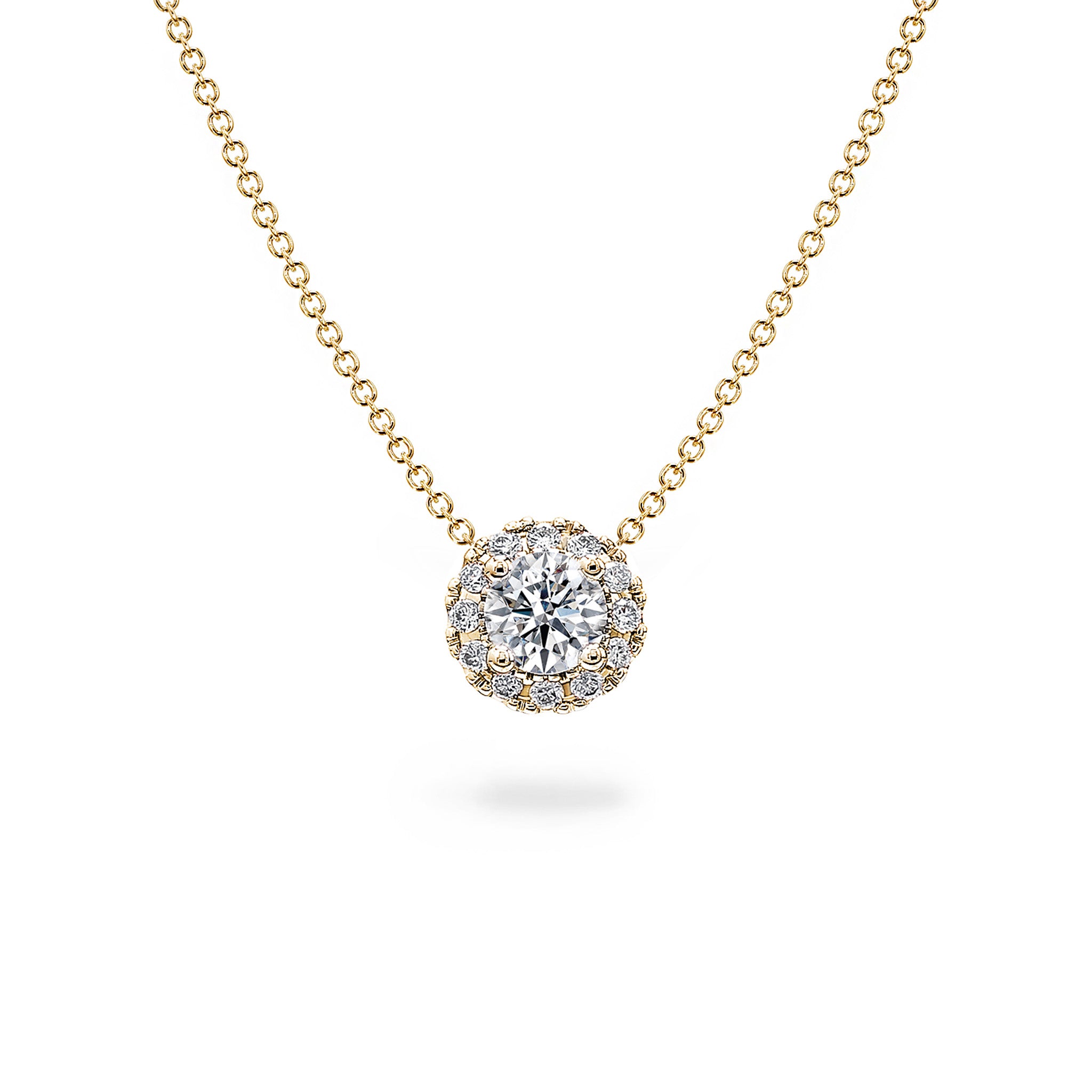 Shimansky - Diamond Halo Slider Pendant 0.10ct crafted in 18K Yellow Gold