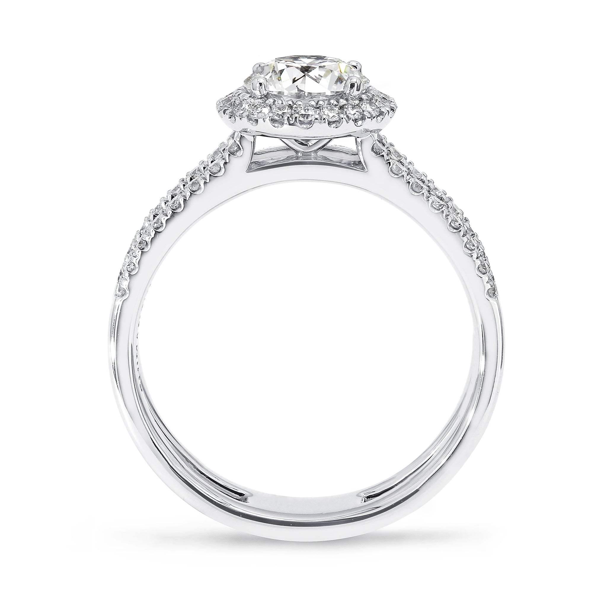 Shimansky - Diamond Microset Double Band Halo Ring 1.00ct crafted in 18K White Gold
