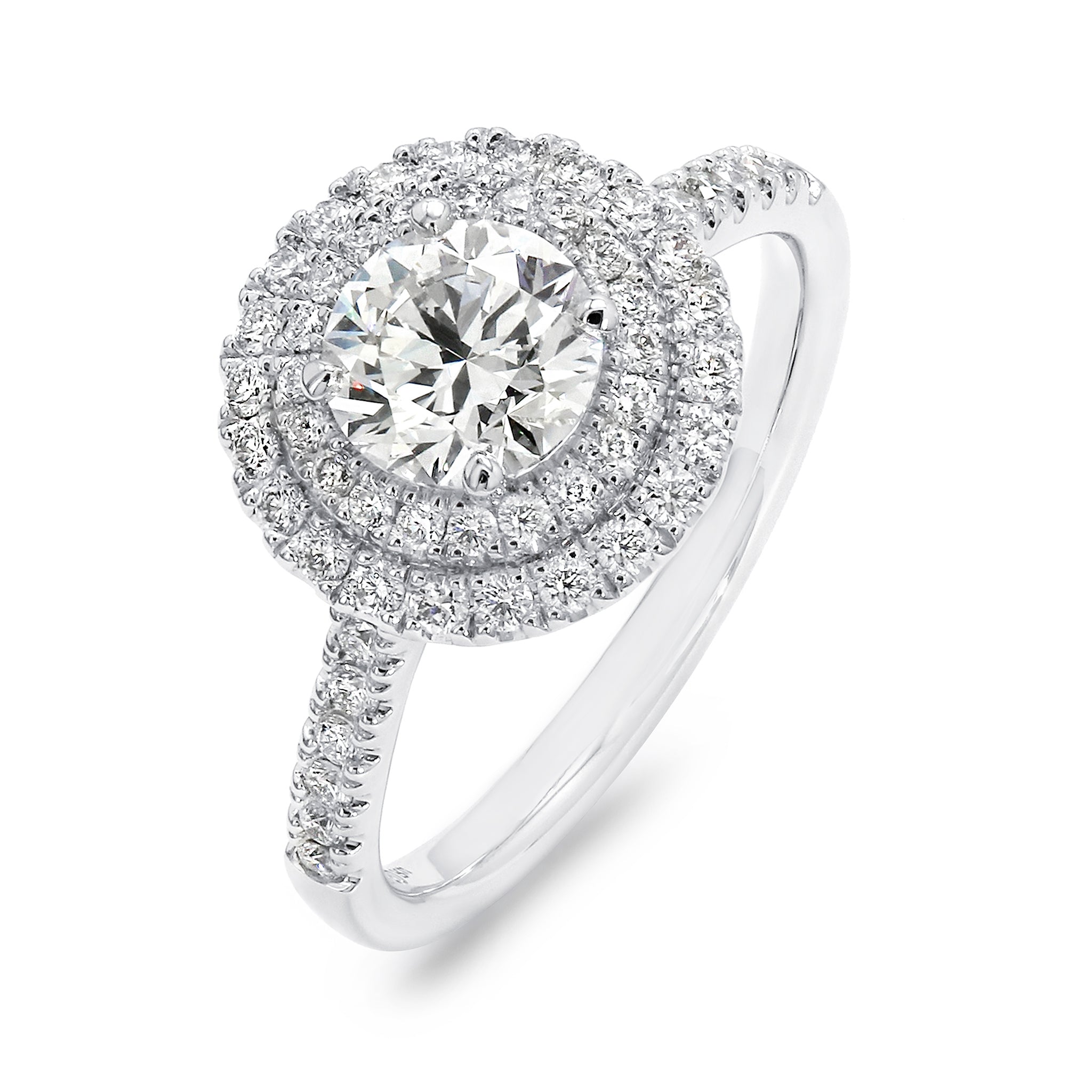 Shimansky - Diamond Double Microset Halo Ring 1.50ct crafted in Platinum