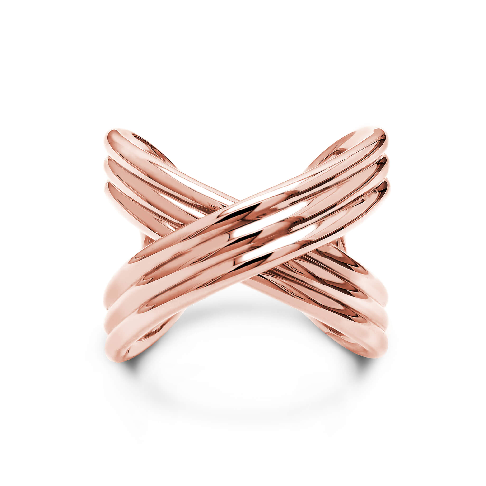 Infinity Fluet Ring in 14K Rose Gold Front View
