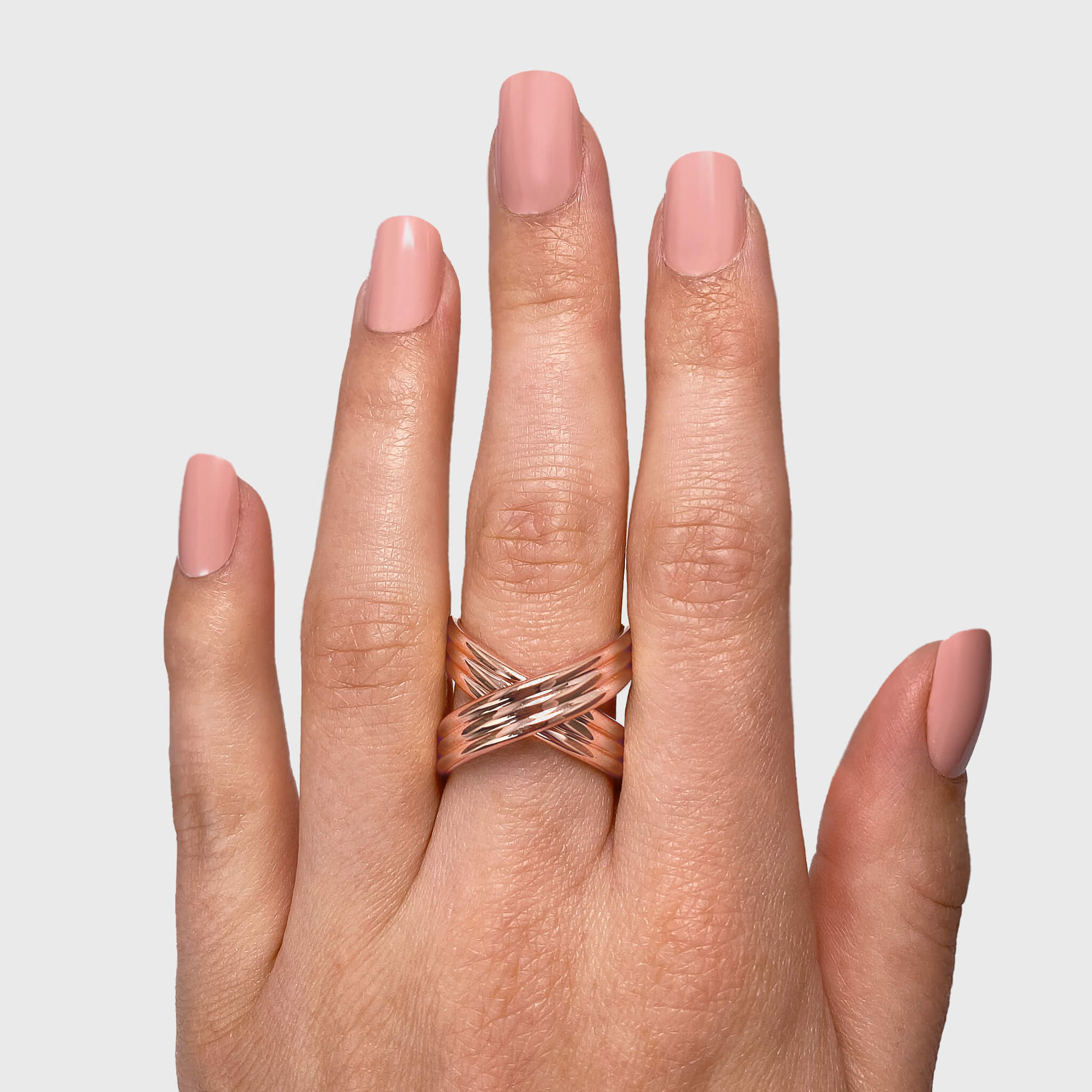 Infinity Fluet Ring in 14K Rose Gold Hand View