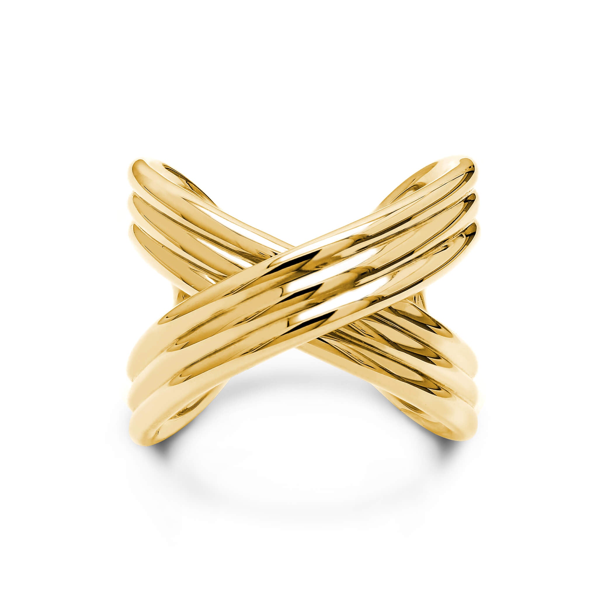 Infinity Fluet Ring in 18K Yellow Gold Front View