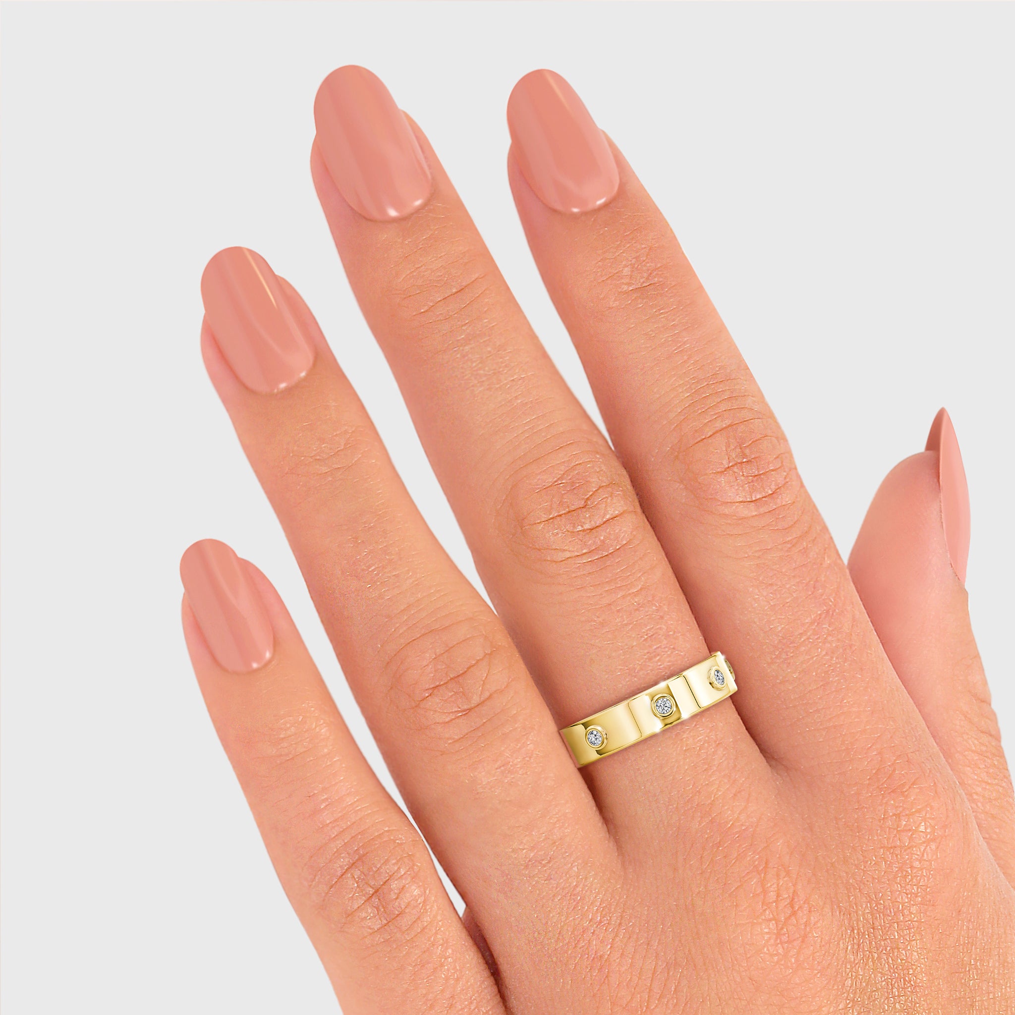 Shimansky - Women Wearing the Caesar Classic Diamond Ring 0.10ct crafted in 18K Yellow Gold
