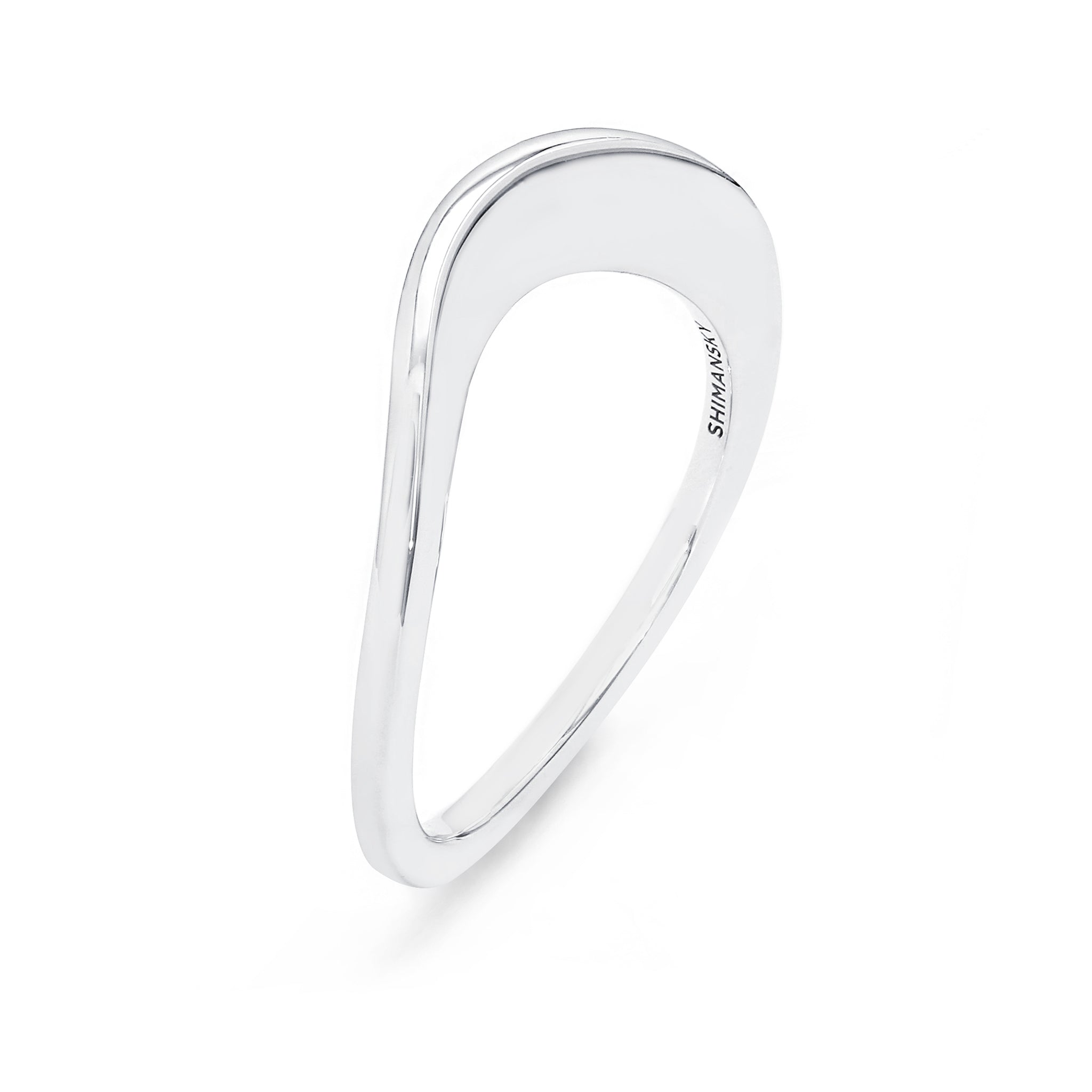 Shimansky - Silhouette Wedding Band crafted in 18K White Gold