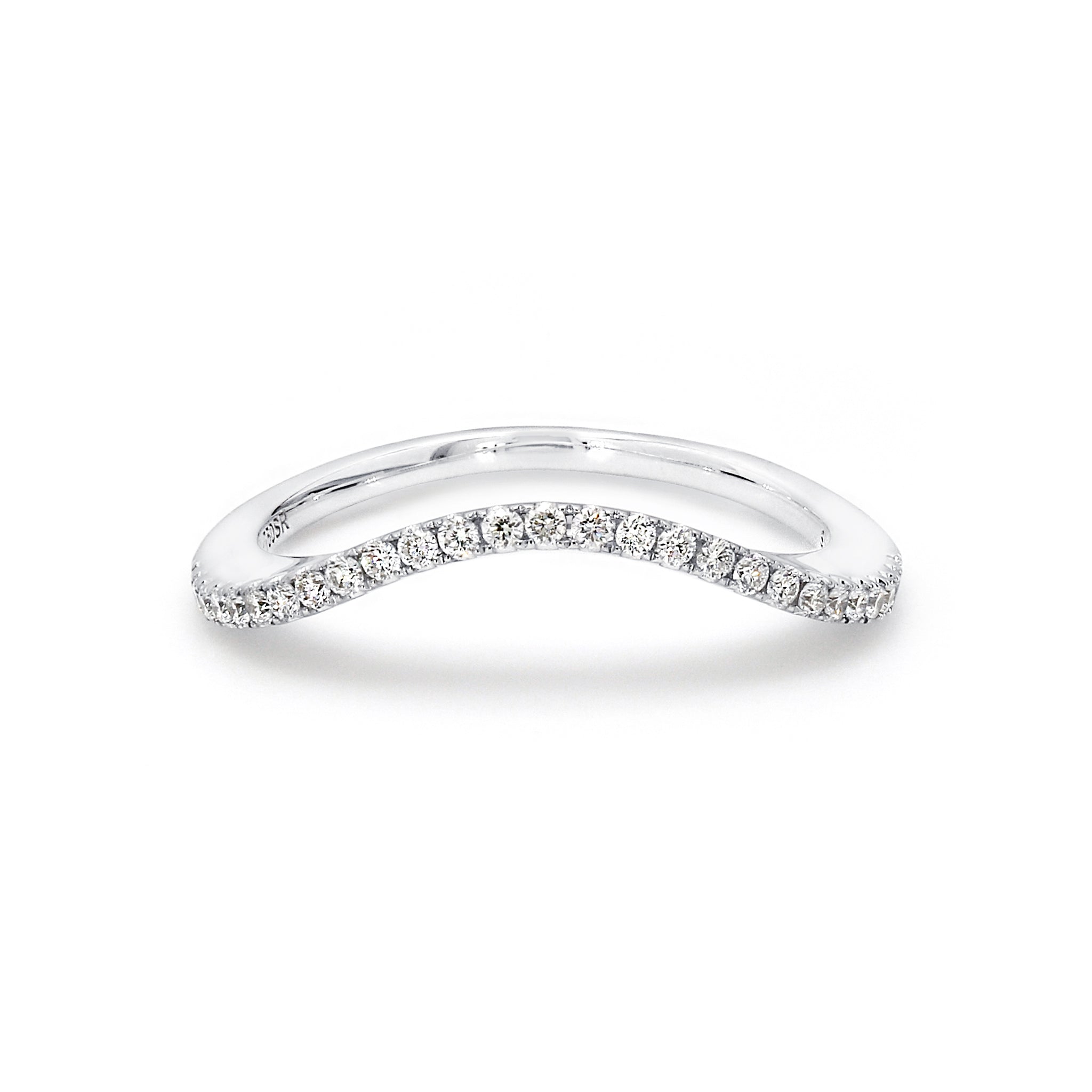 Shimansky - Silhouette Diamond Microset Wedding Band crafted in 18K White Gold