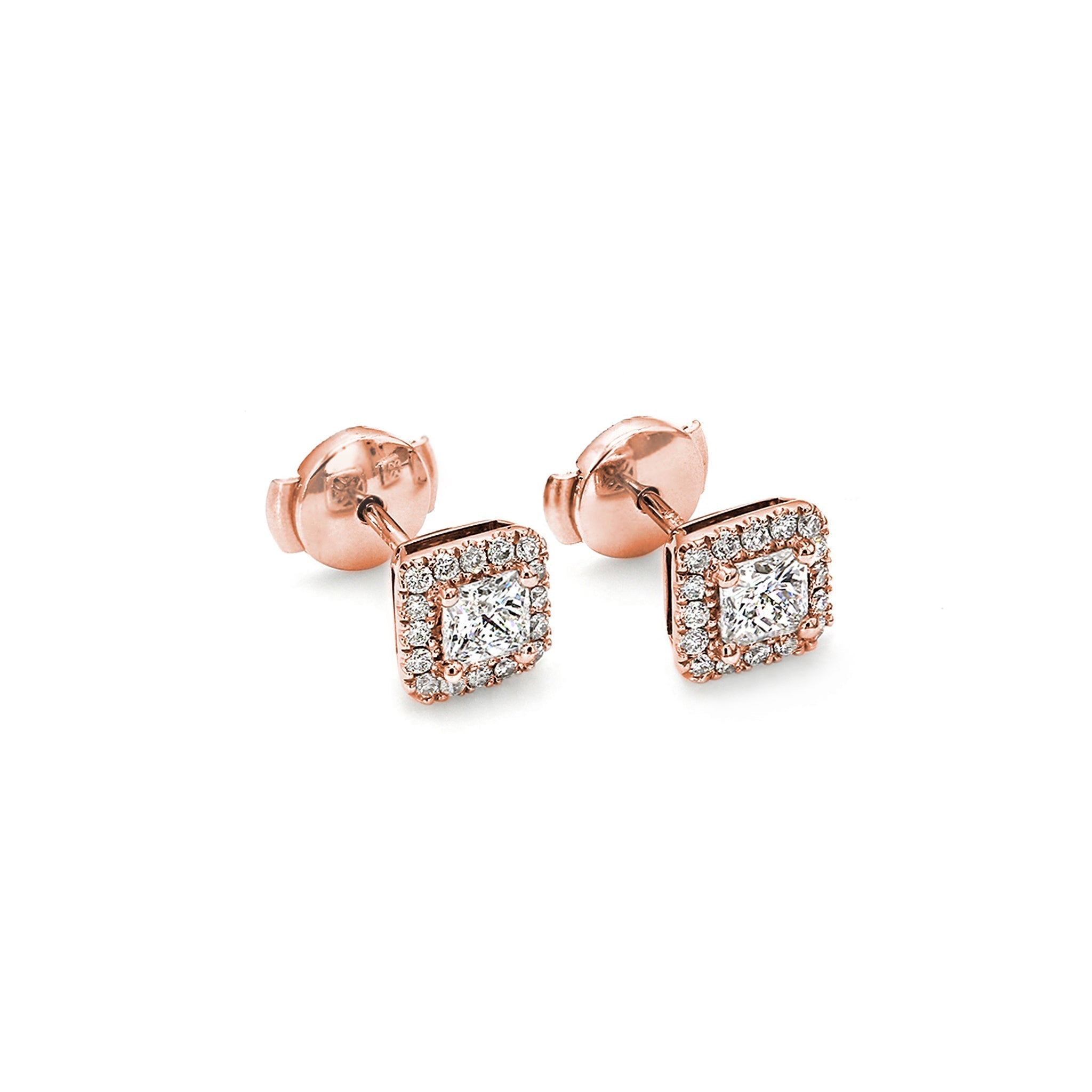 Shimansky - My Girl Diamond Halo Earrings 0.40 Carat Crafted in 18K Rose Gold 3D View