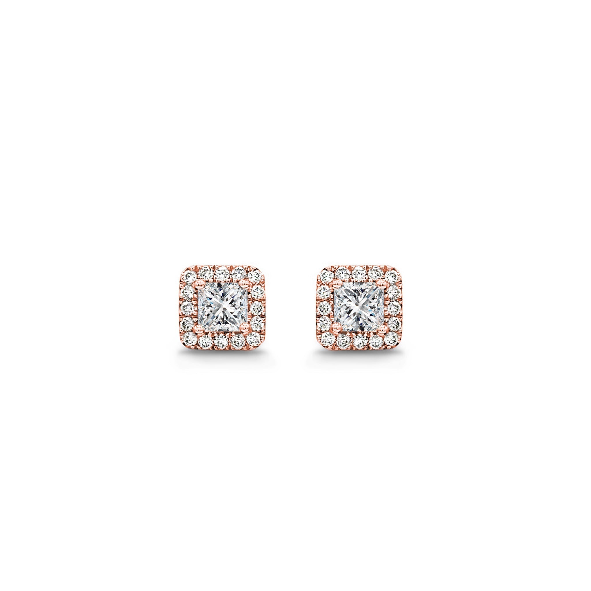 Shimansky - My Girl Diamond Halo Earrings 0.40 Carat Crafted in 18K Rose Gold Front View