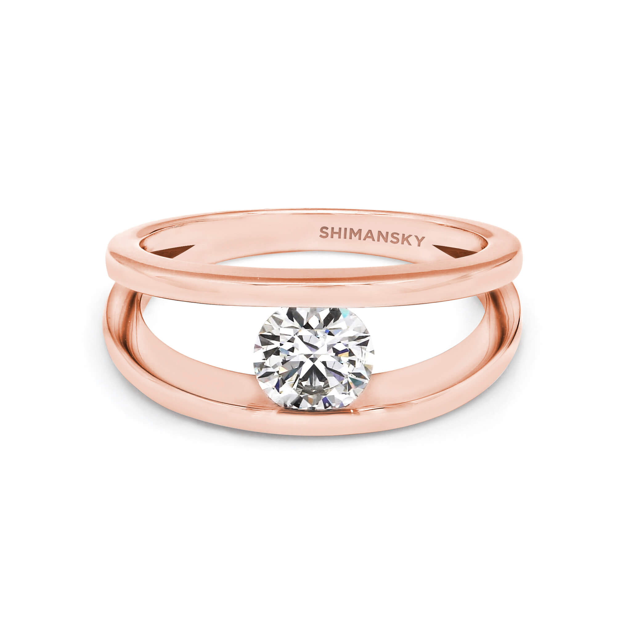Millennium Classic Diamond Ring 0.70ct in 18K Rose Gold Front View
