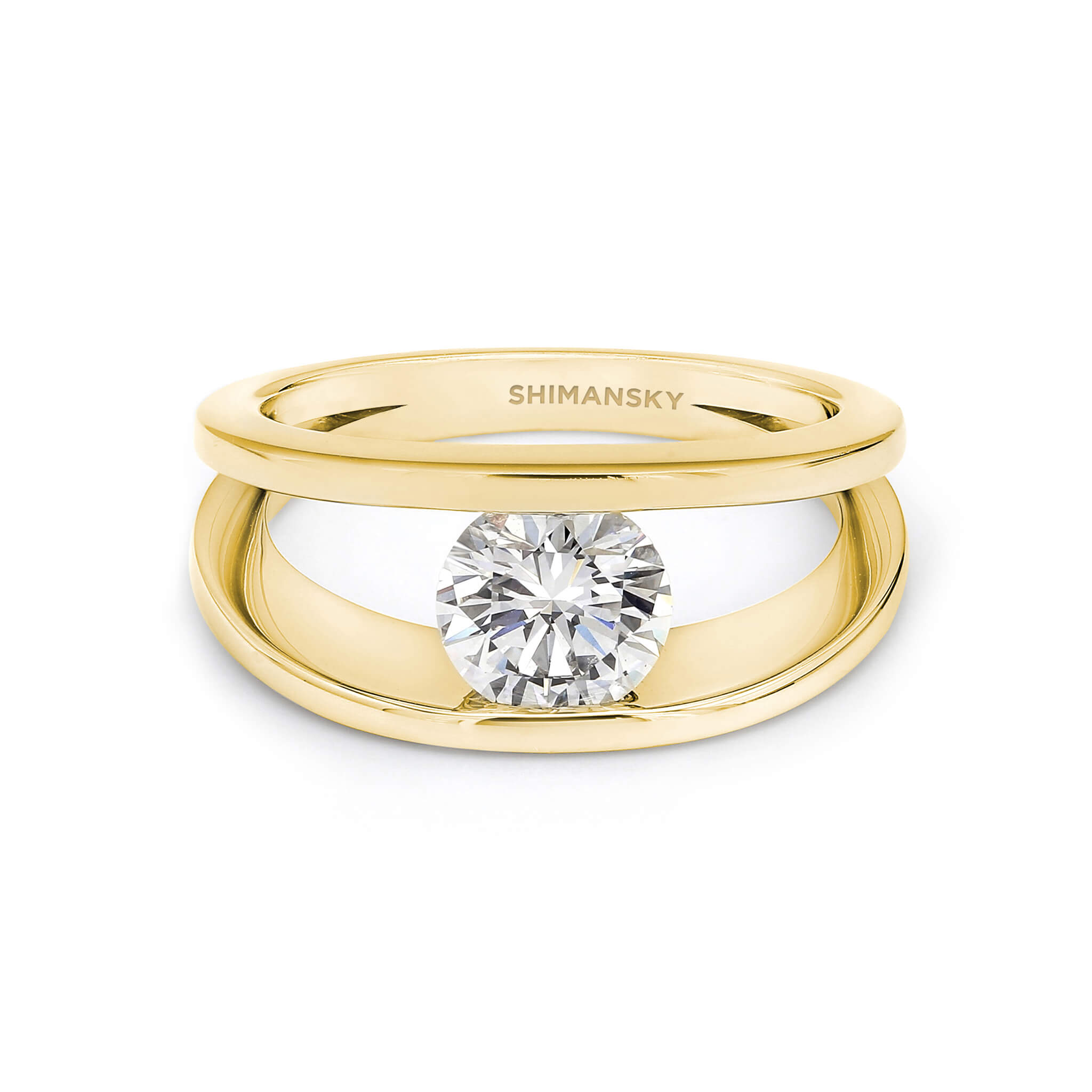Millennium Classic Diamond Ring ShimanskyMillennium Classic Diamond Ring 1.00 Carat in 18K Yellow Gold Front View