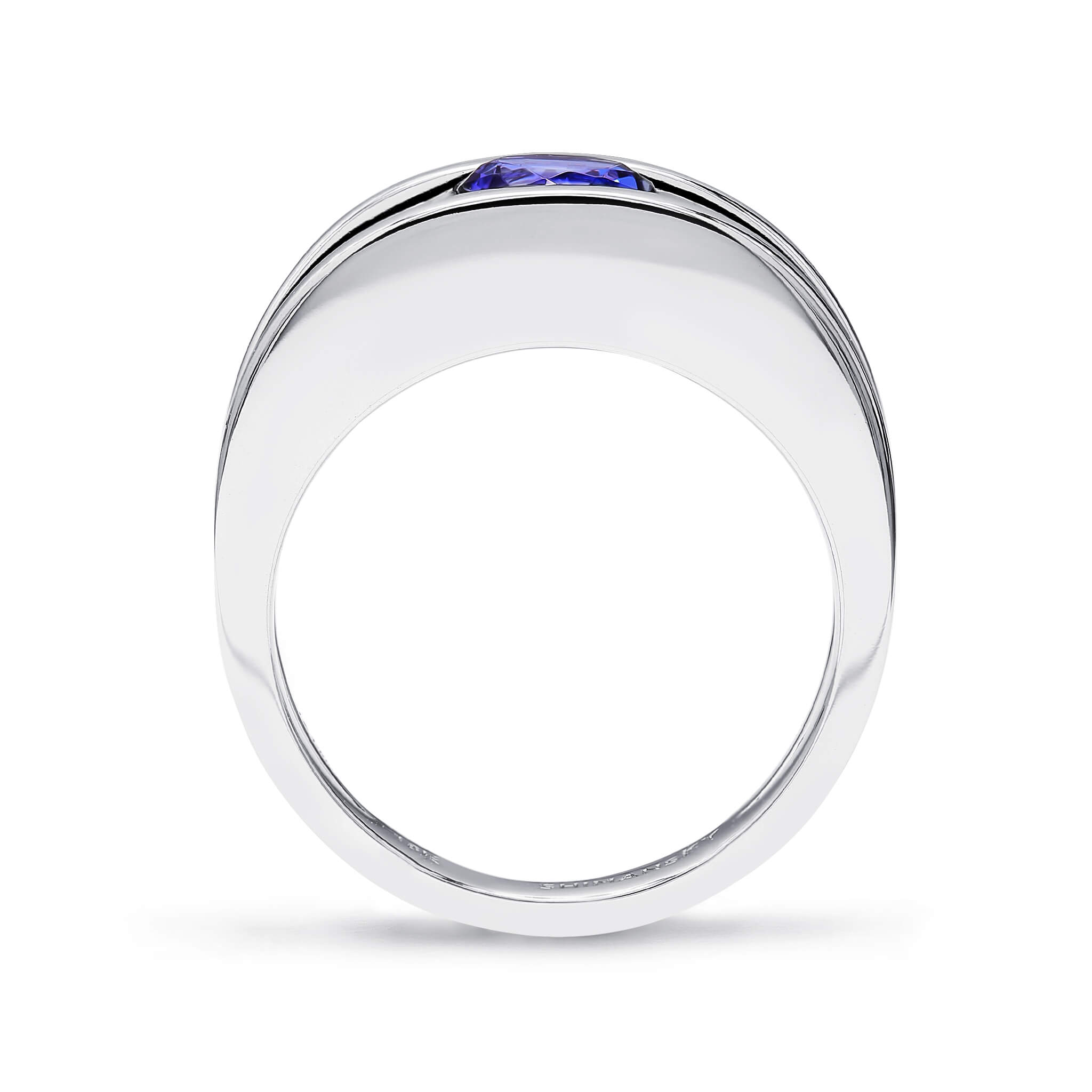 Millennium Classic Tanzanite Ring in 14K White Gold Side View