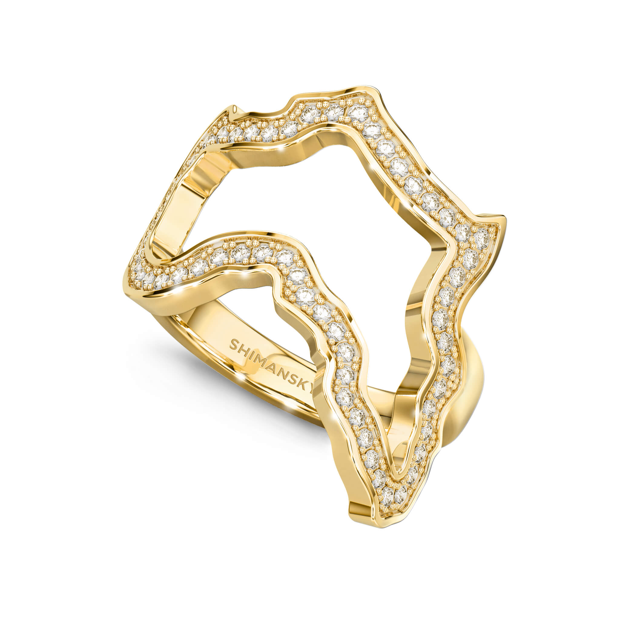 My Africa Classic Diamond Ring In 18K Yellow Gold 3D View