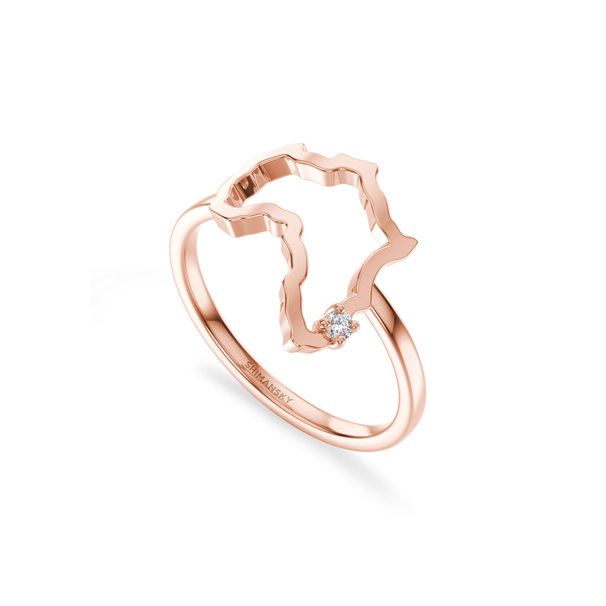My Africa Medium Diamond Ring In 14K Rose Gold 3D View