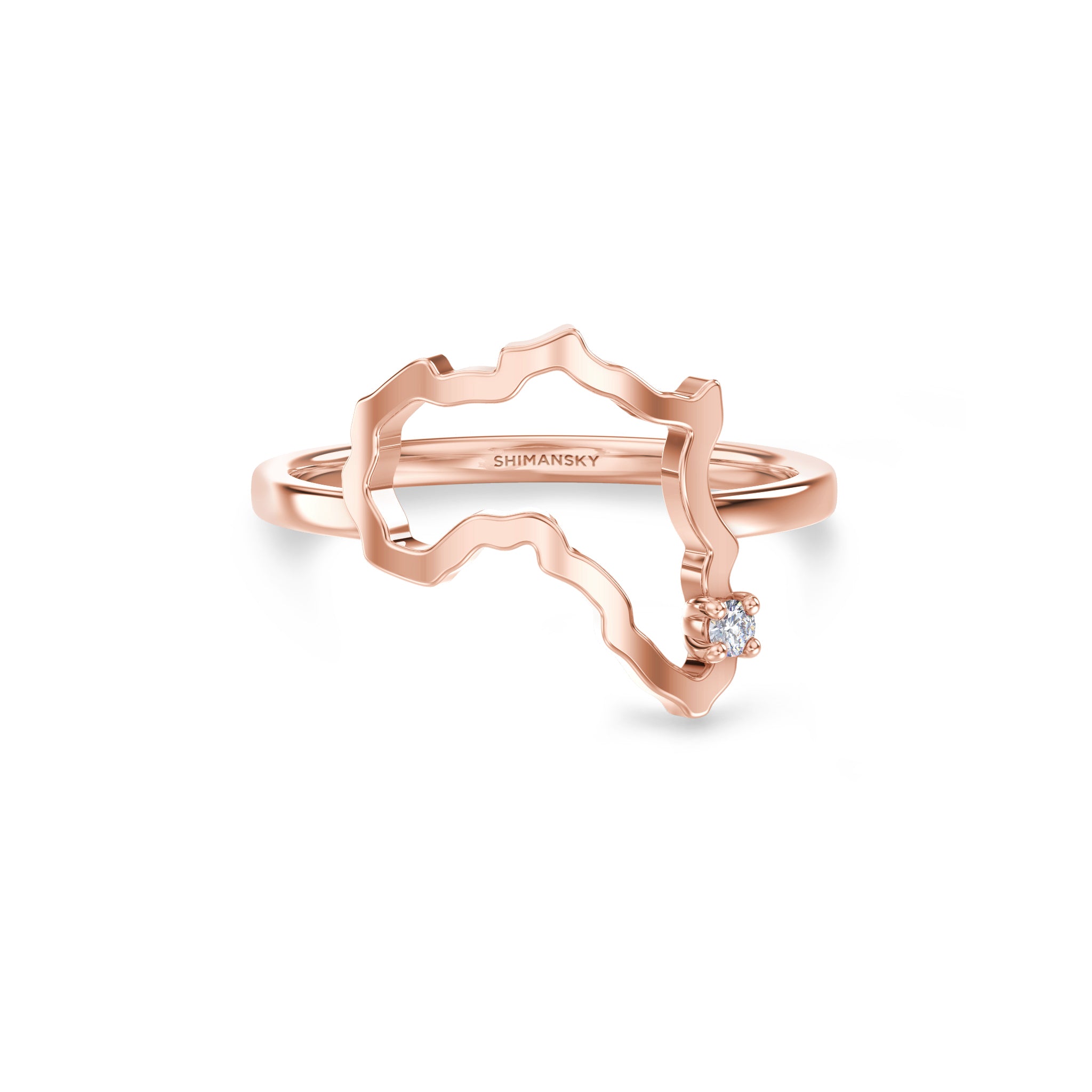 My Africa Medium Diamond Ring In 14K Rose Gold Front View