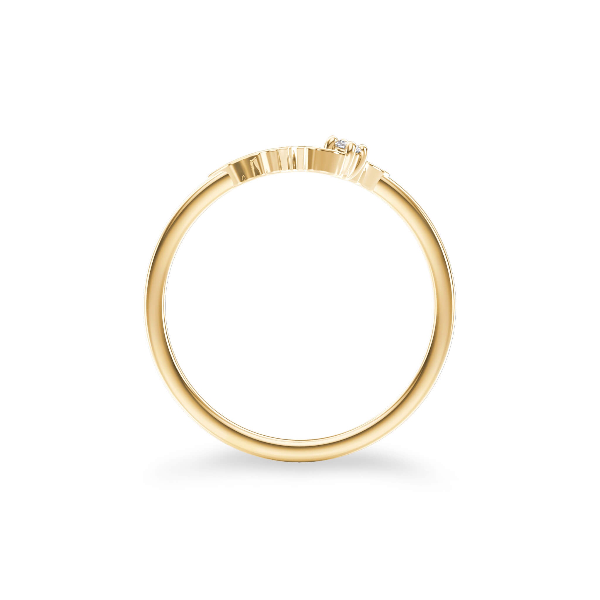 My Africa Small Diamond Ring 14K Yellow Gold Profile View